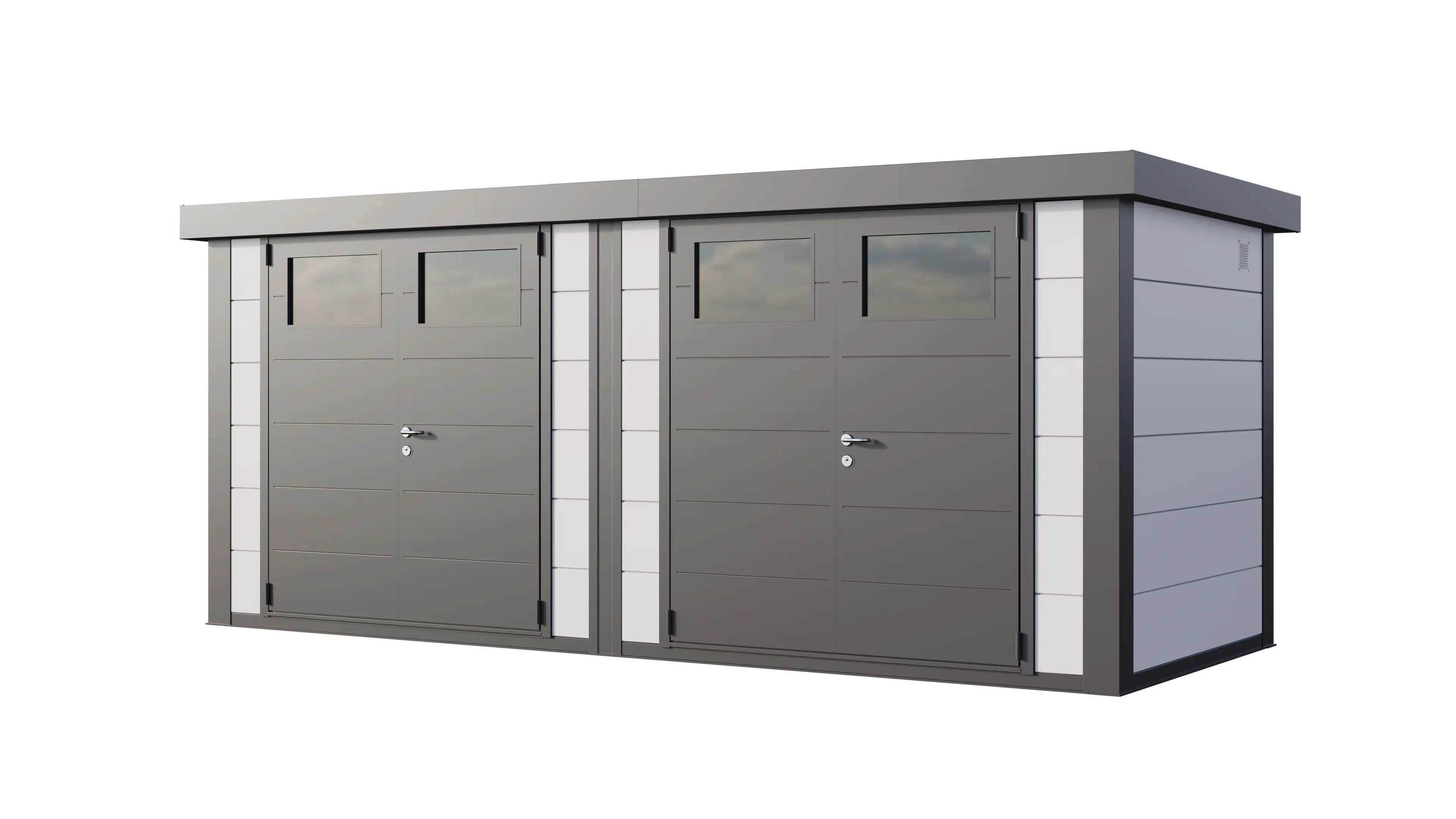 Telluria Gerätehaus DUO 2721 weiß 522 x 208 cm
