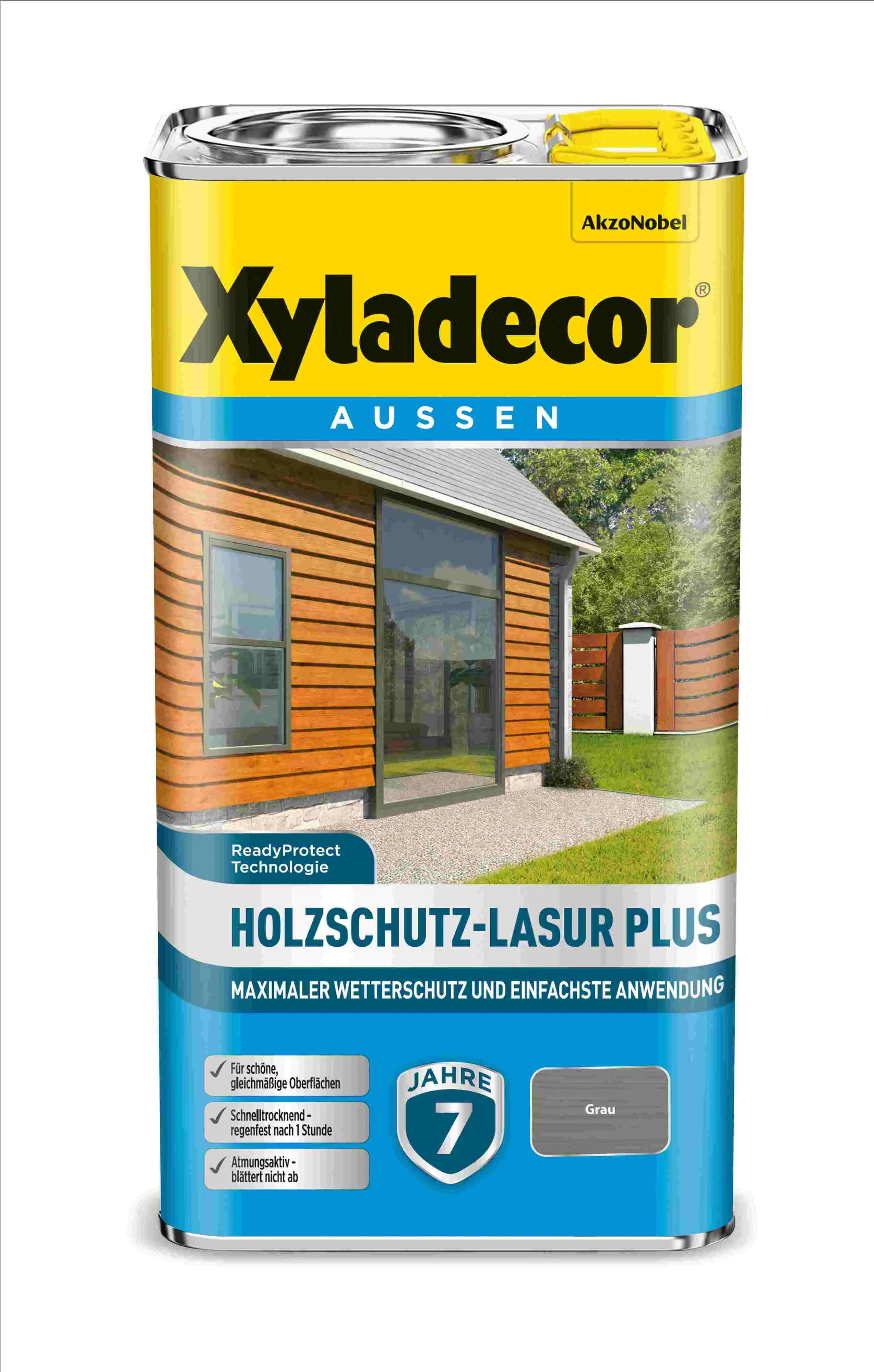 Xyladecor Holzschutz-Lasur 4 L grau Plus Xyladecor Holzschutz-Lasur 4 L grau Plus