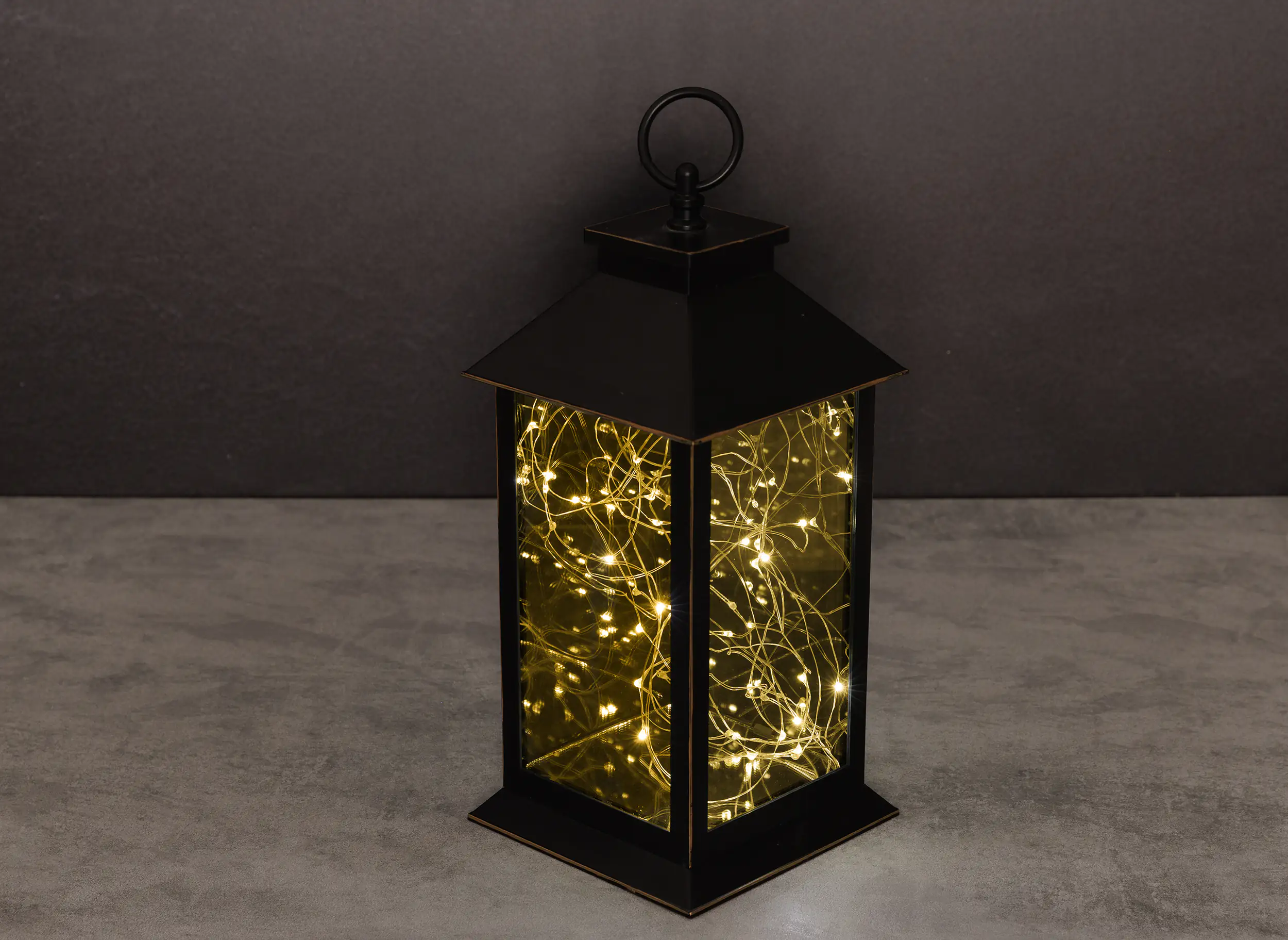 TrendLine LED Laterne schwarz 32 x 14 cm warmweiß-bunt Außen mit Timer TrendLine LED Laterne schwarz 32 x 14 cm warmweiß-bunt Außen mit Timer