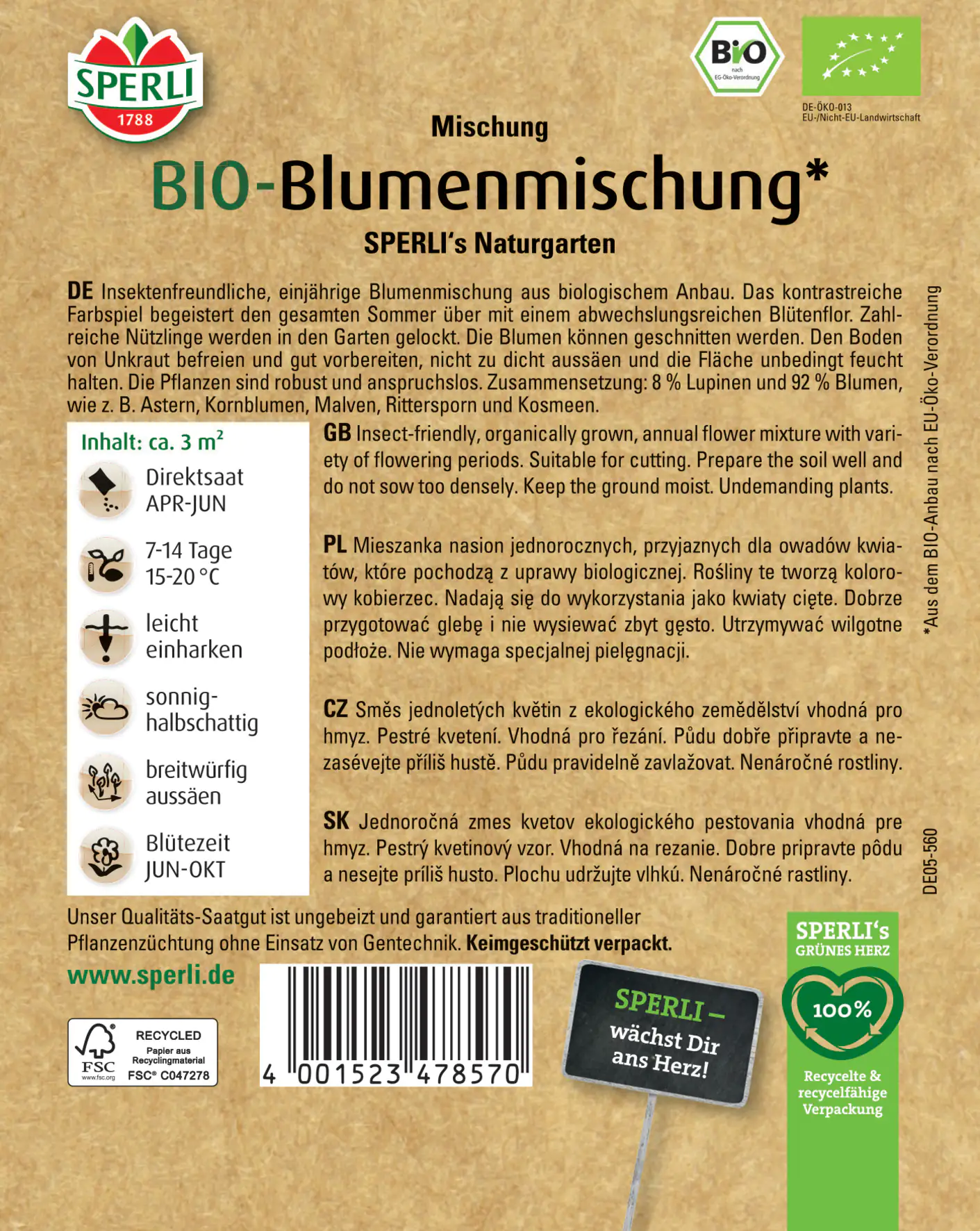 Sperli BIO Blumenmischung