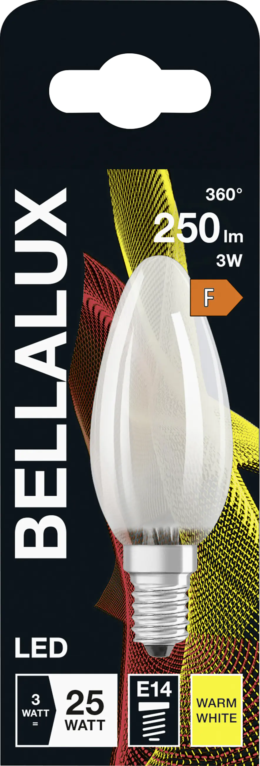 Bellalux LED Kerzenlampe Klassik B25 E14 2,5 W warmweiß weiß matt