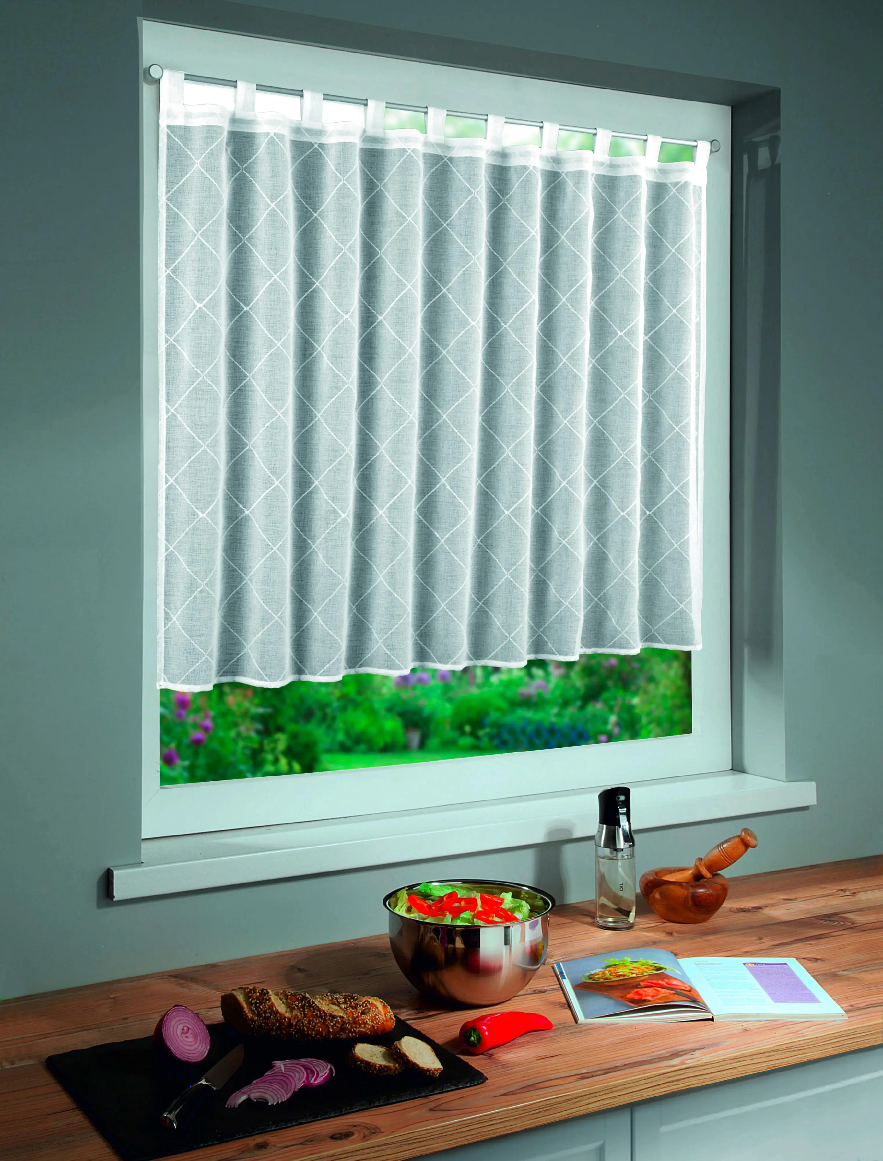 Neusser Collection Schlaufenpanneau Gabrielle weiß, 95 x 140 cm