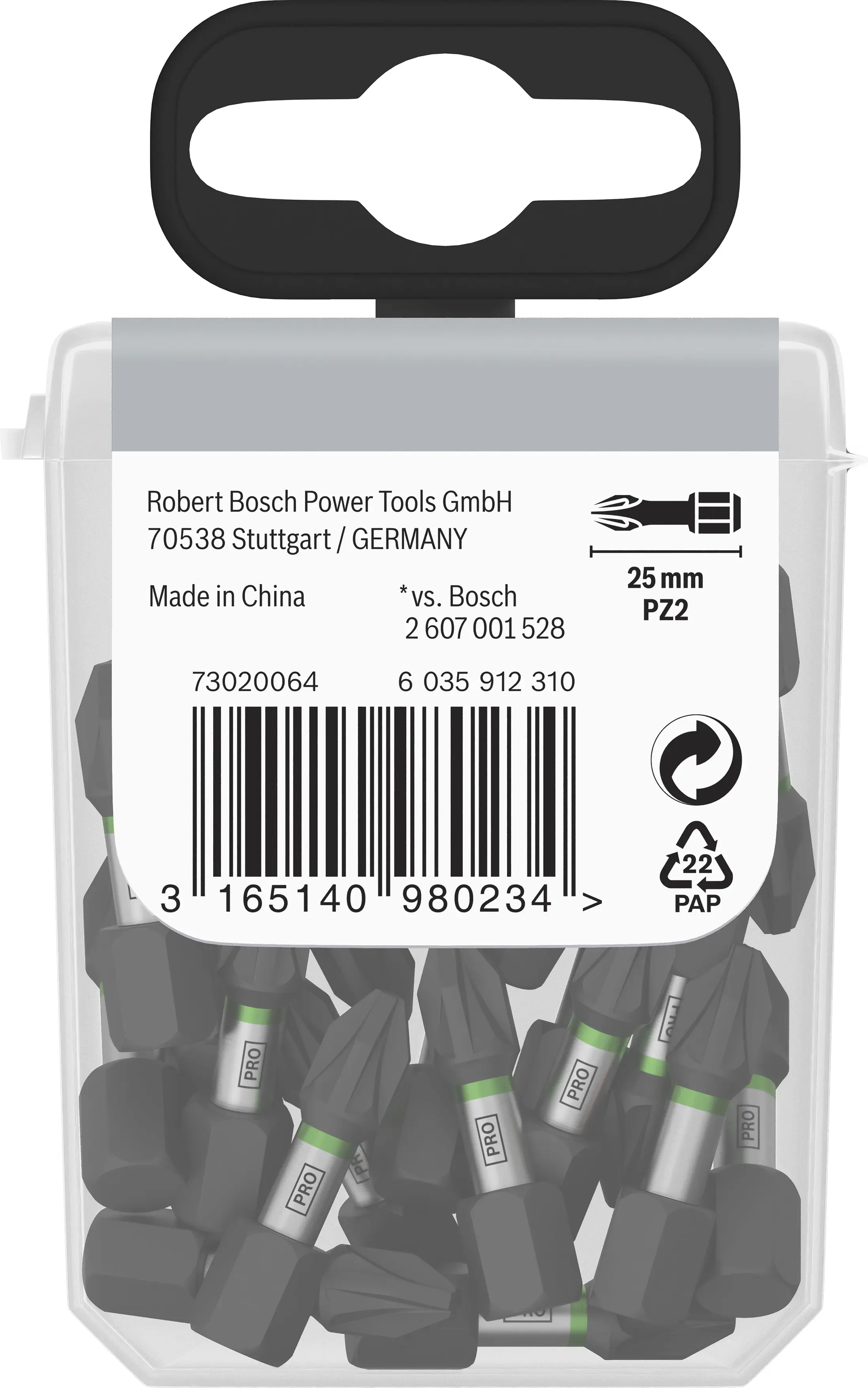 Bosch PRO Impact Bit PZ2 25 mm 25-teilig