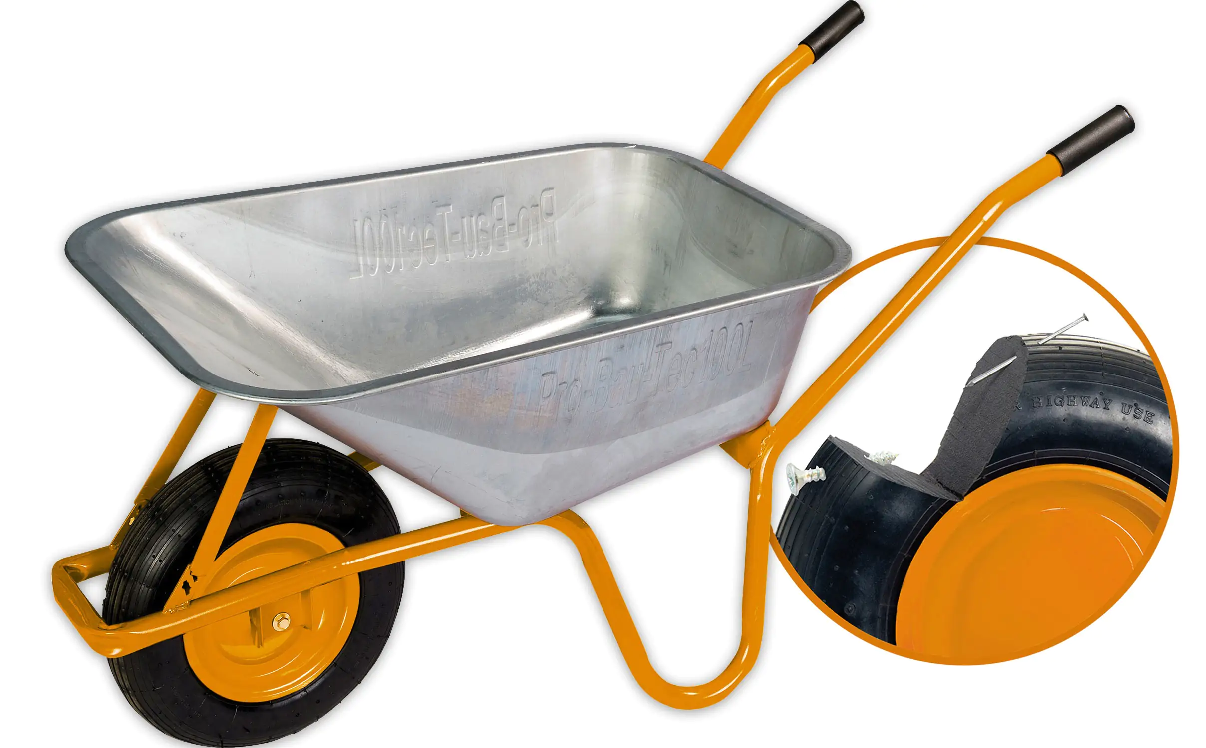 pro-bau-tec Bauschubkarre mit PU-Rad 100 l Tragkraft 160 kg pro-bau-tec Bauschubkarre mit PU-Rad 100 l Tragkraft 160 kg