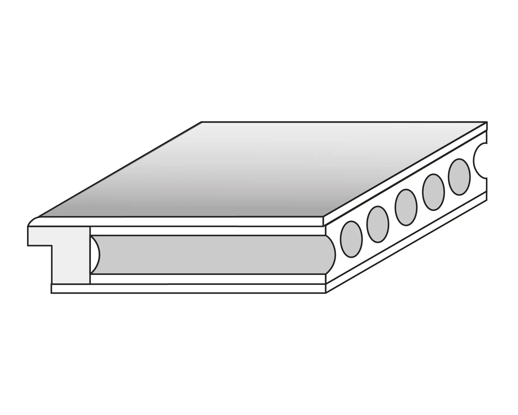 Borne Türblatt Lusso 01 design-weiß Röhrenspan