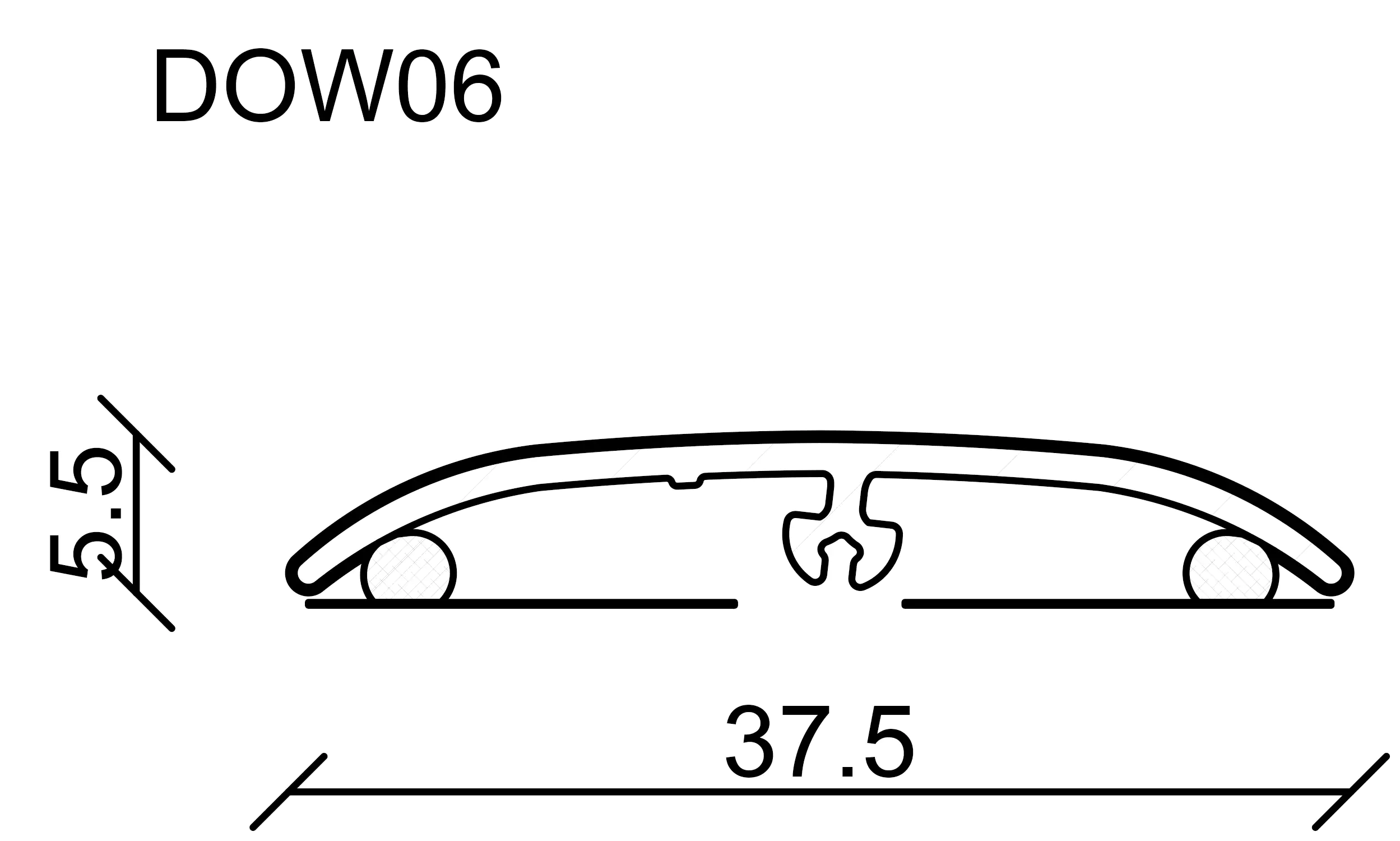 Übergangsprofil 90 cm, 37,5 mm