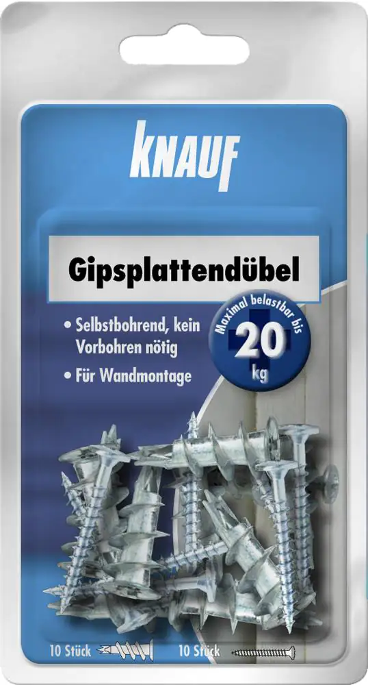 Knauf Gipskartondübel  37 mm - 10 Stück