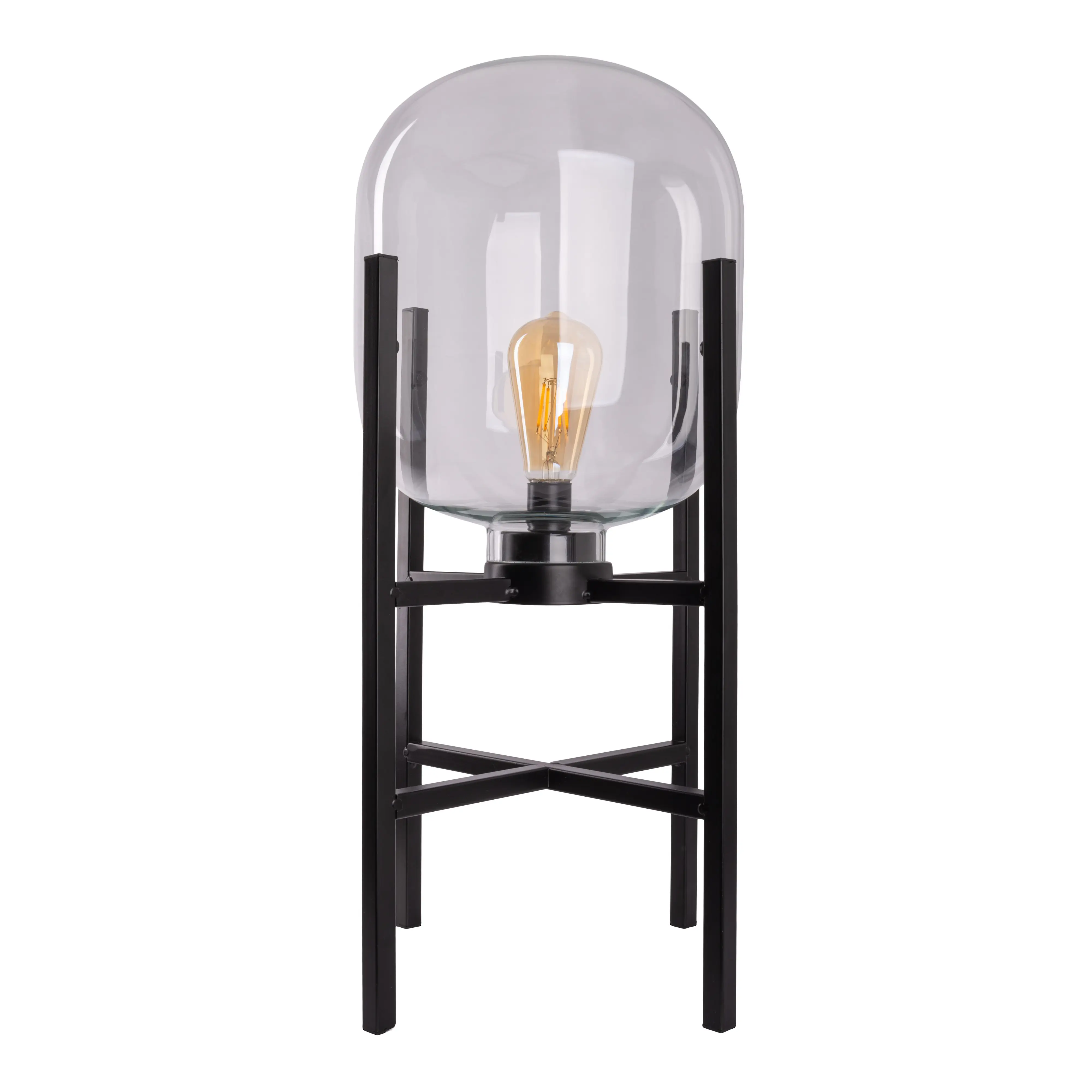 Näve Akku-Außenleuchte Lora 58 cm schwarz/transparent warmweiß