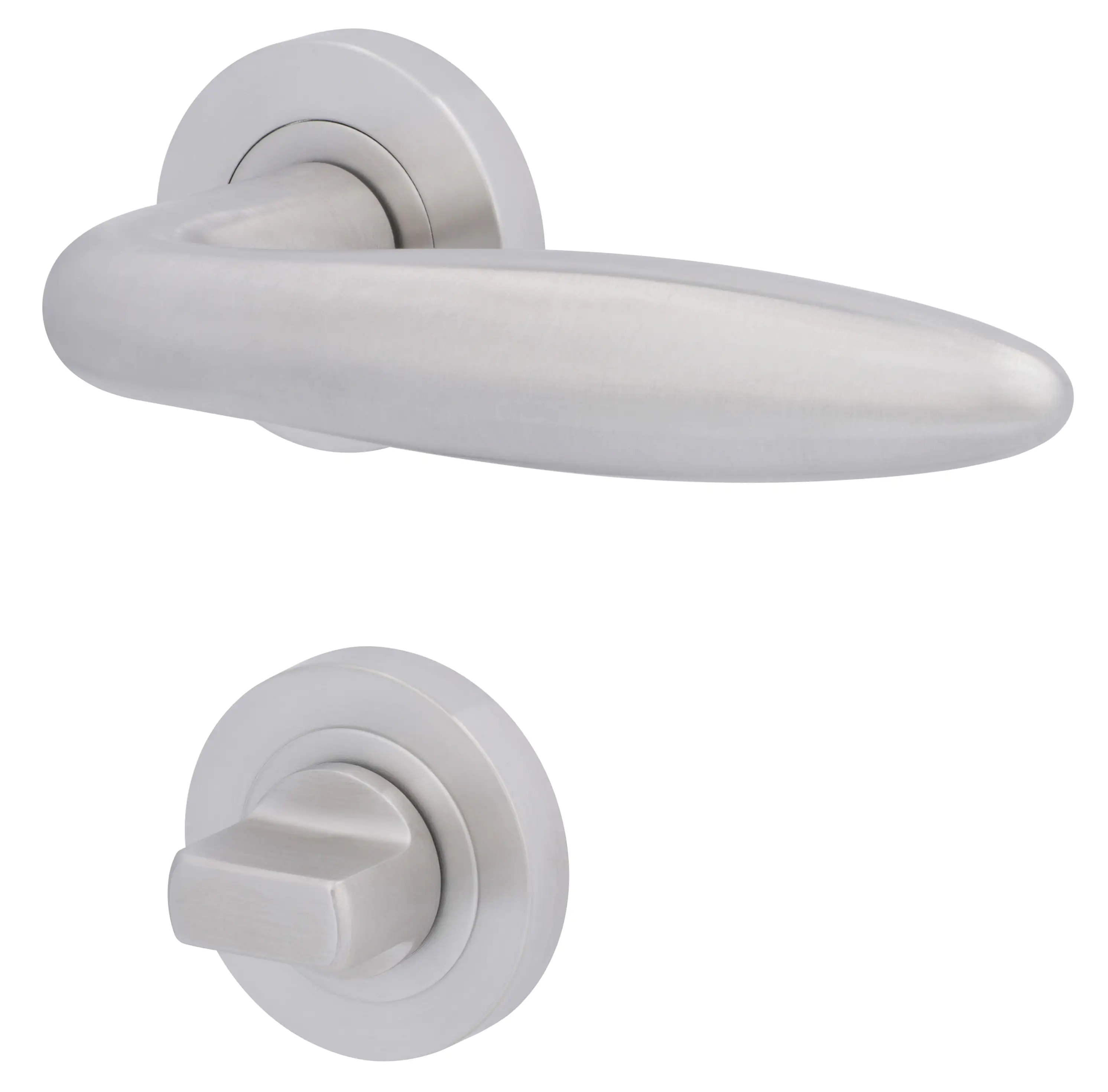 Alpertec WC-Rosettengarnitur Athen II Edelstahl silber rund