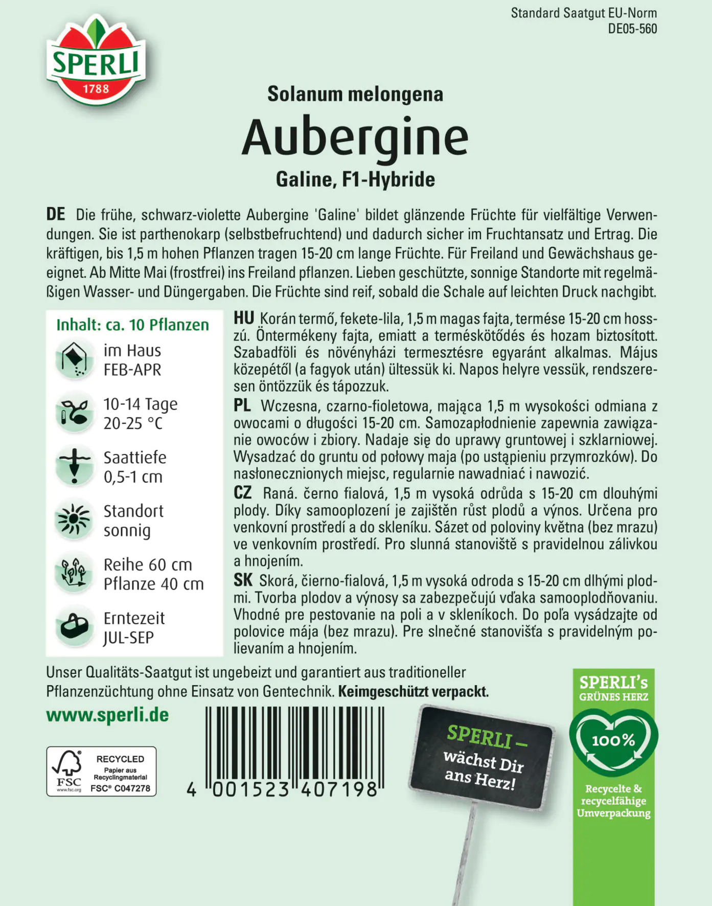 Sperli Aubergine Galine F1