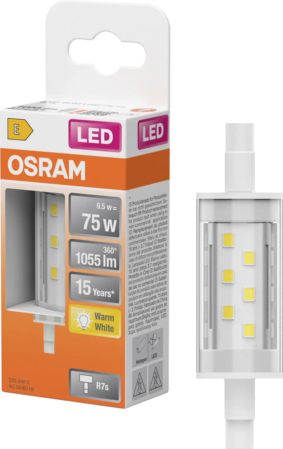 Osram LED Leuchtmittel Slim78 9,5 W warmweiß