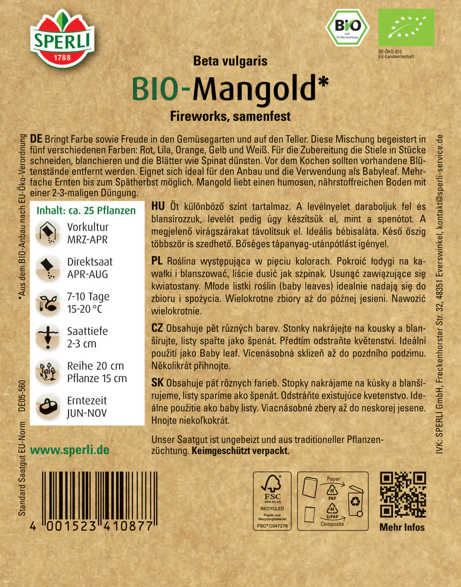 Sperli Bio Mangold Fireworks
