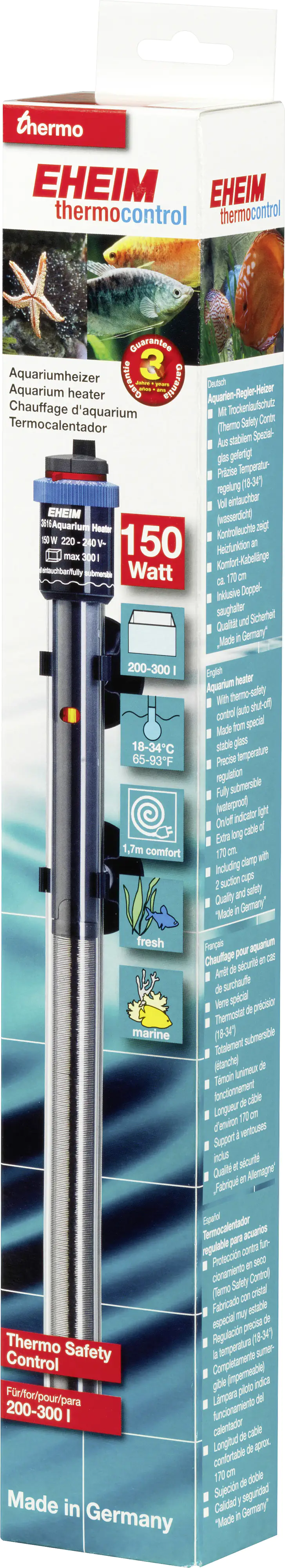 Eheim thermocontrol 150 Präzise Temperatur-Einstellung von 18 bis 34 °C Eheim thermocontrol 150 Präzise Temperatur-Einstellung von 18 bis 34 °C