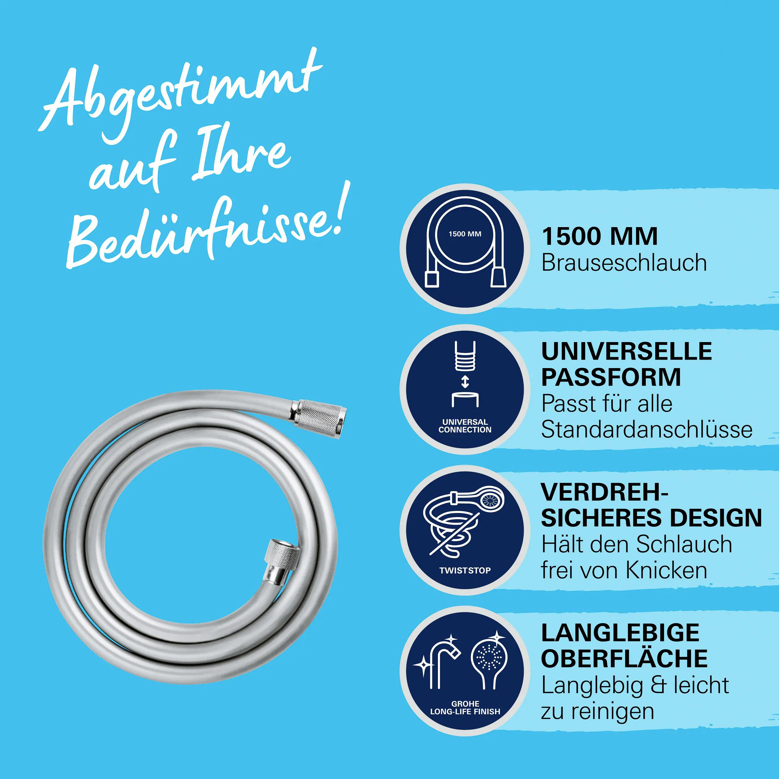 Grohe Brauseschlauch VitalioFlex Comfort 1,5 m chrom