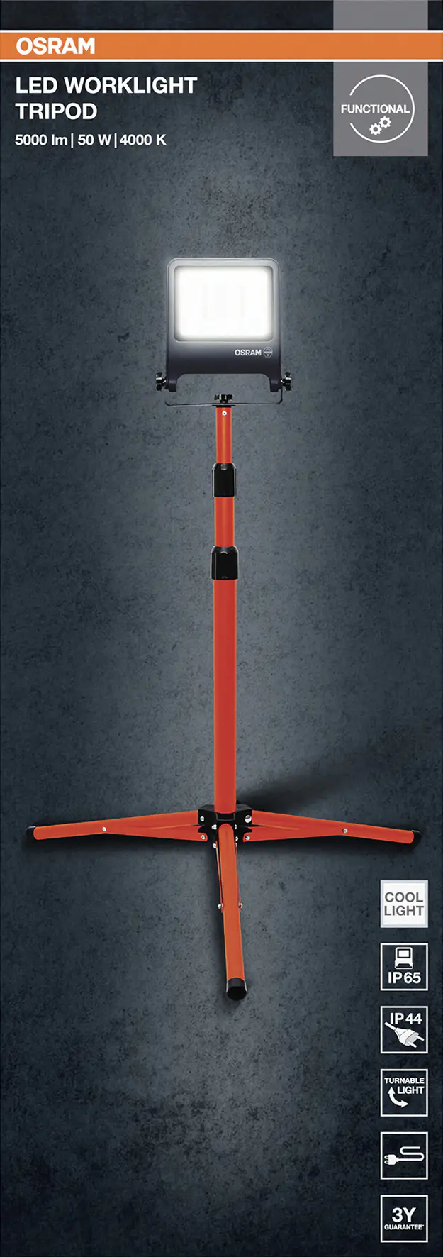 Osram LED-Baustrahler Worklight Tripod IP65 50 W