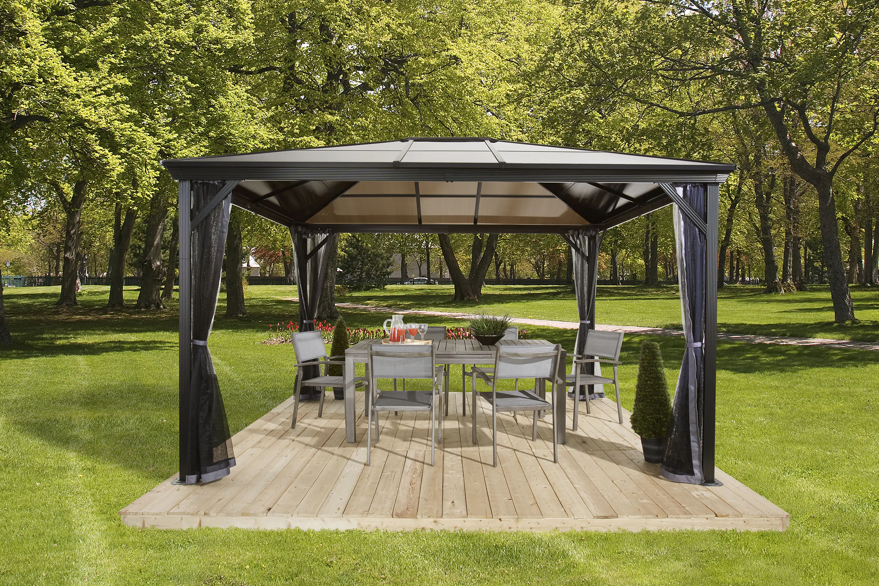 0772830162868_5 Sojag Gartenpavillon Verona 10x12 anthrazit