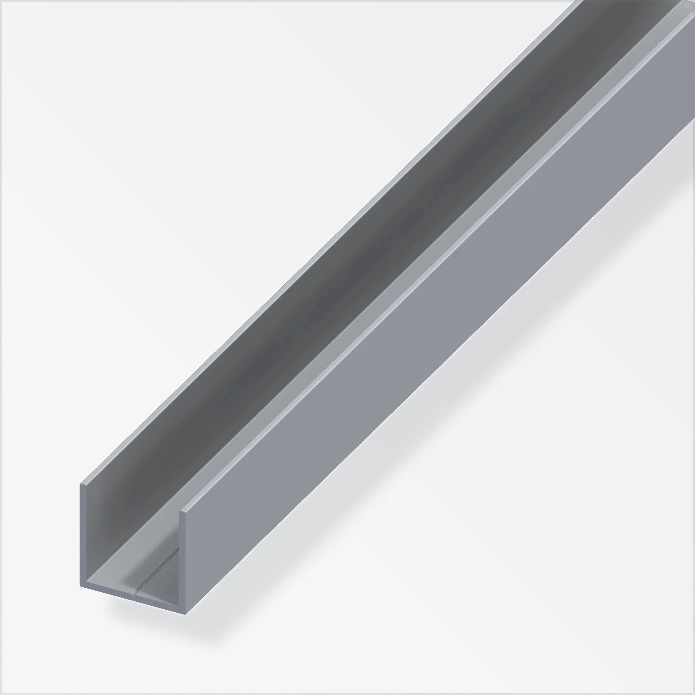 alfer Quadrat-U 1 m, 23.5 x 1.5 mm PVC (Kunststoff) glatt grau