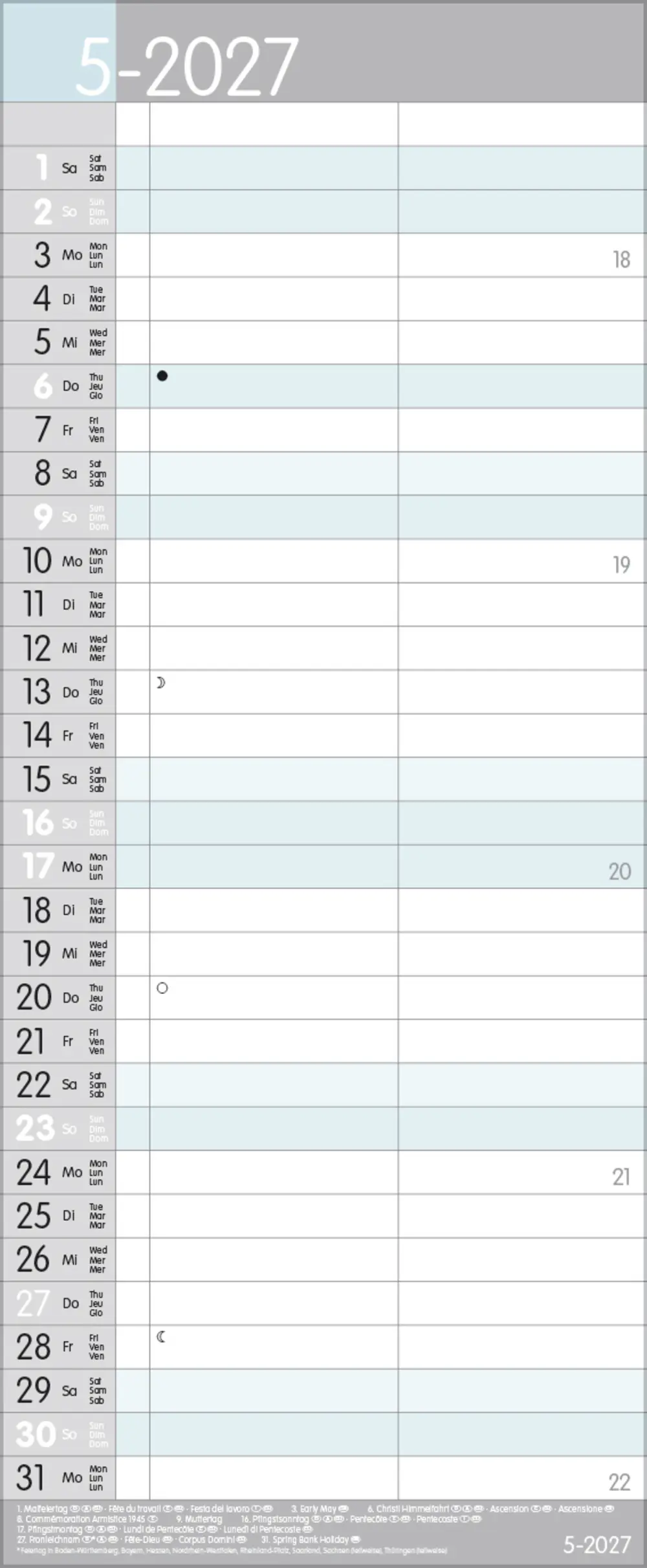 Korsch Kalender My Timer 2027 grau