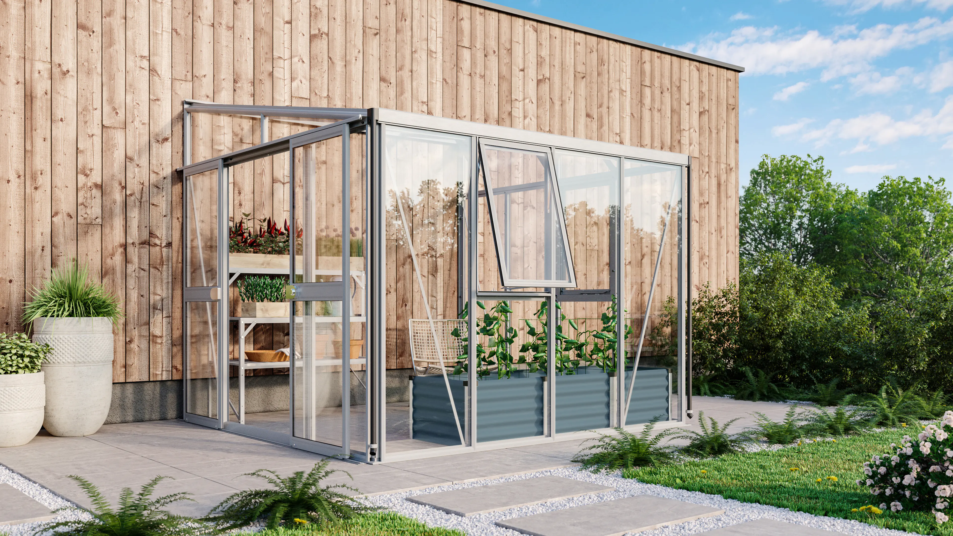 Vitavia Anlehngewächshaus Helena 7000 268 x 281 cm 3 mm Sicherheitsglas