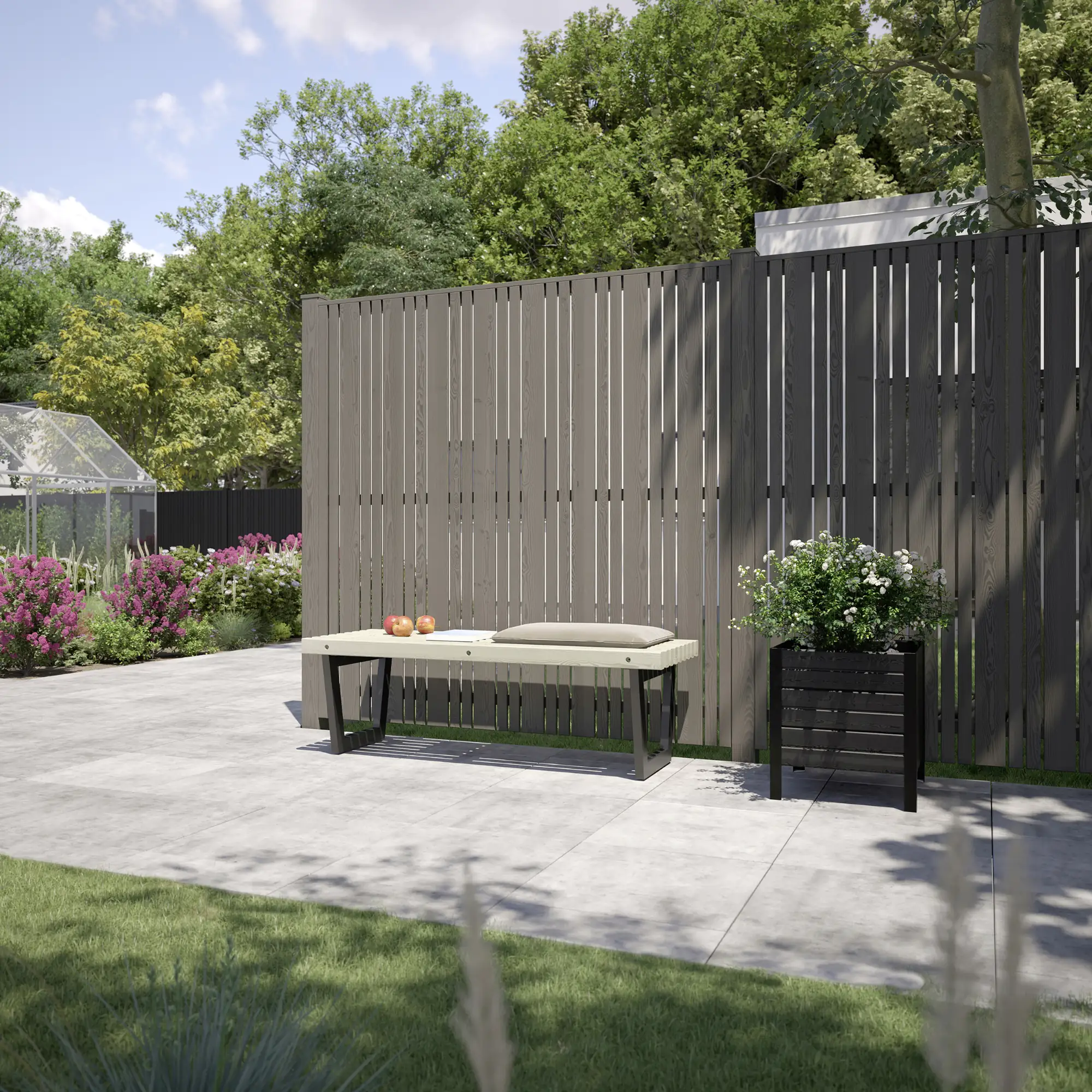 Plus Zaun Tangent 180 x 180 cm umbragrau fungizidbehandelt