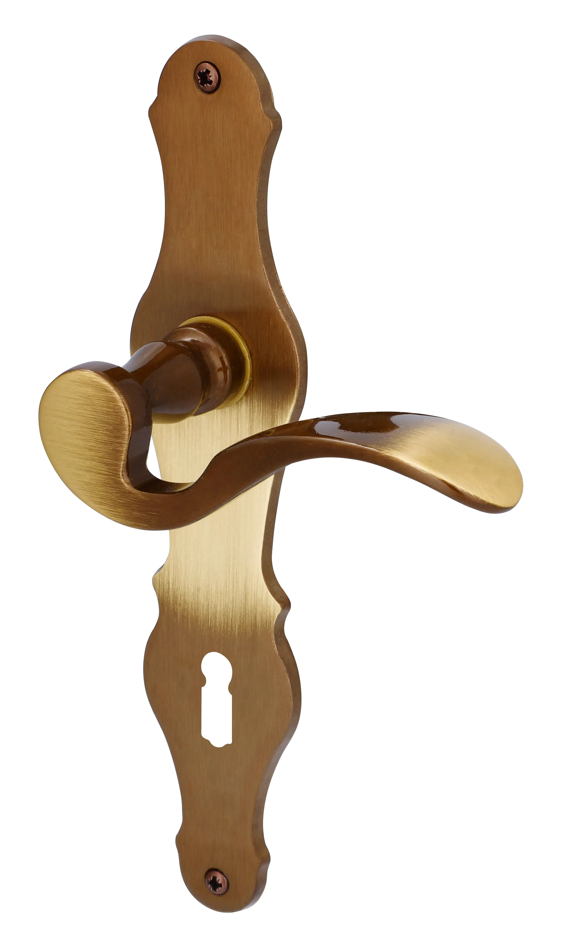 Alpertec BB-Langschildgarnitur Eva Easy Messing bronze verschnörkelt