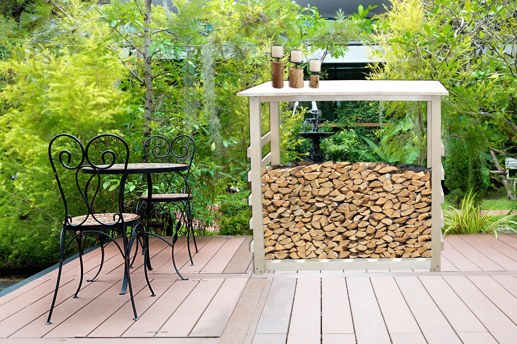 Grillholz- und Mehrzweckregal Fichte unbehandelt