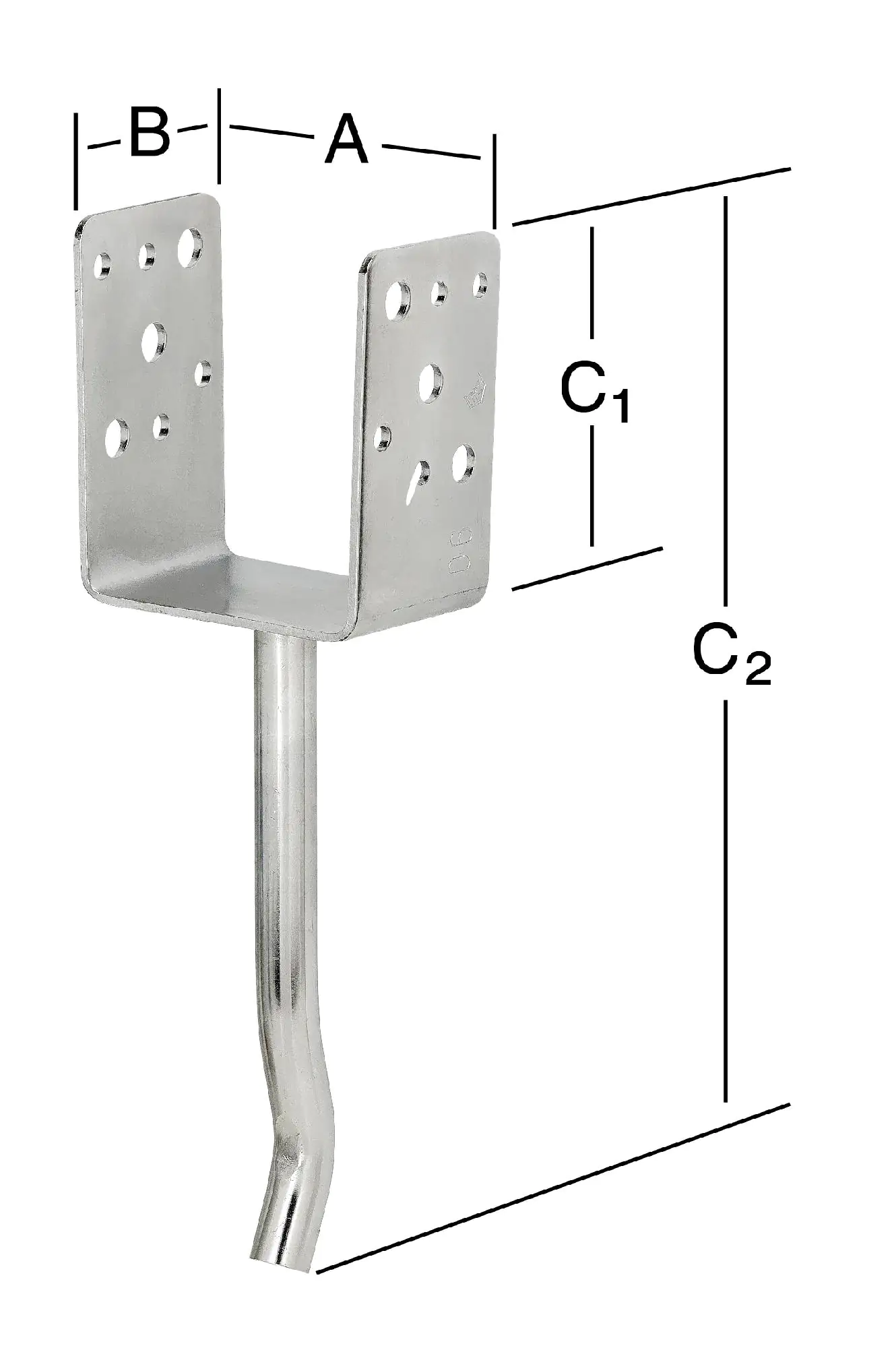 Vormann Schwere Stützenschuhe 91 x 65 x 110/310 mm