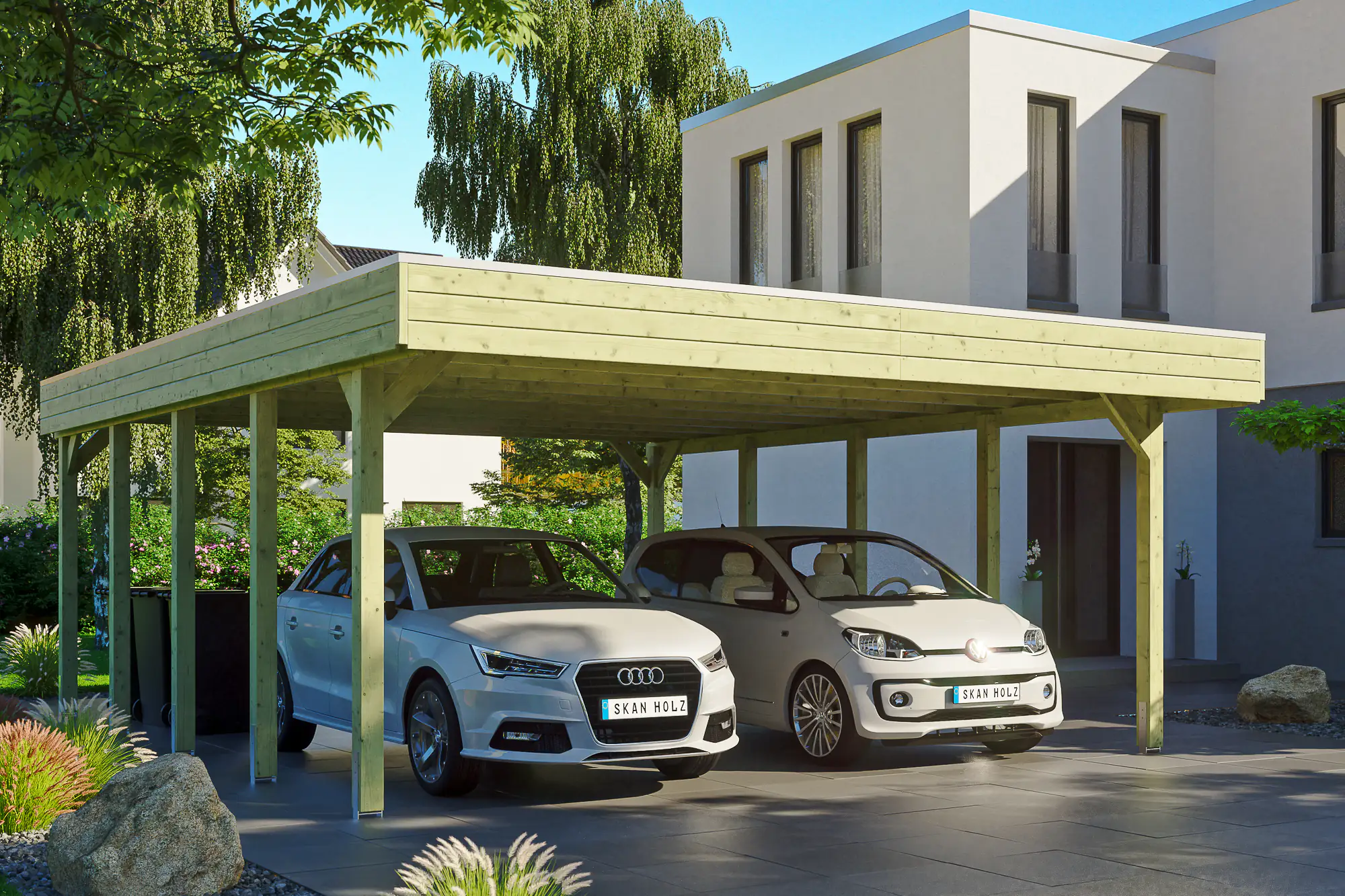 4018211033898 SKAN HOLZ Carport Friesland 557 x 708 cm mit EPDM-Dach
