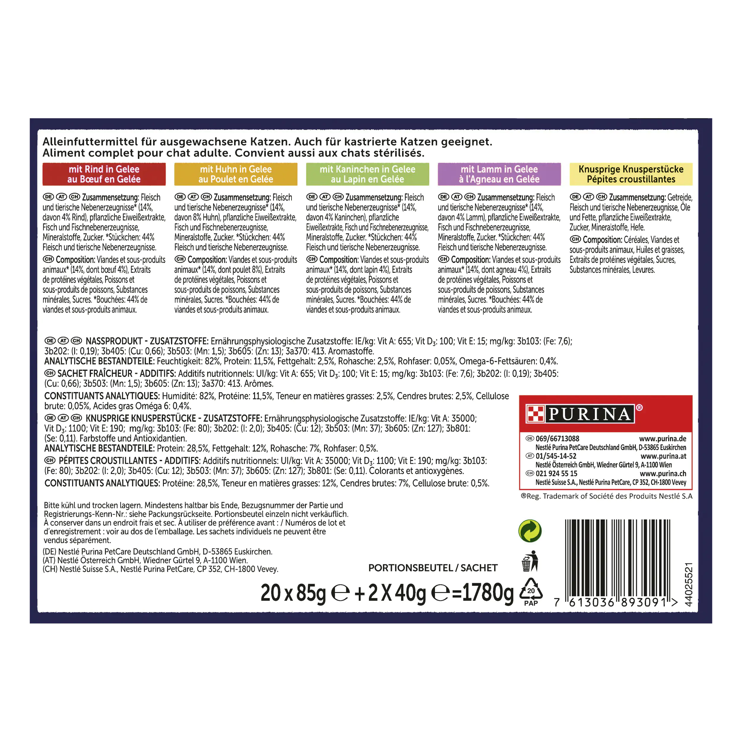 Felix Sens Crunchy Geschmacksvielfalt vom Land 20x 85g