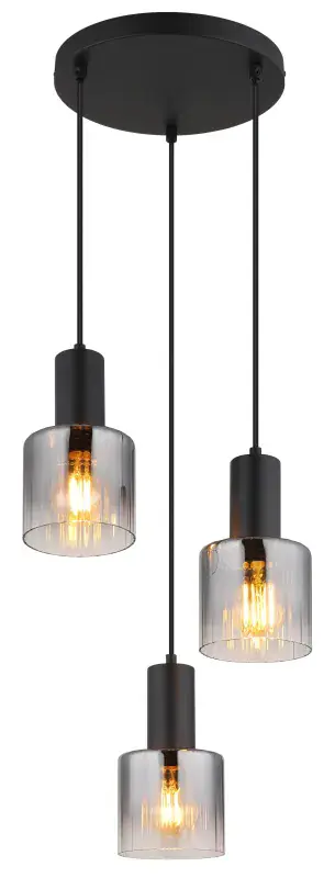 Globo Hängeleuchte Jack Ø 27 x 150 cm schwarz matt