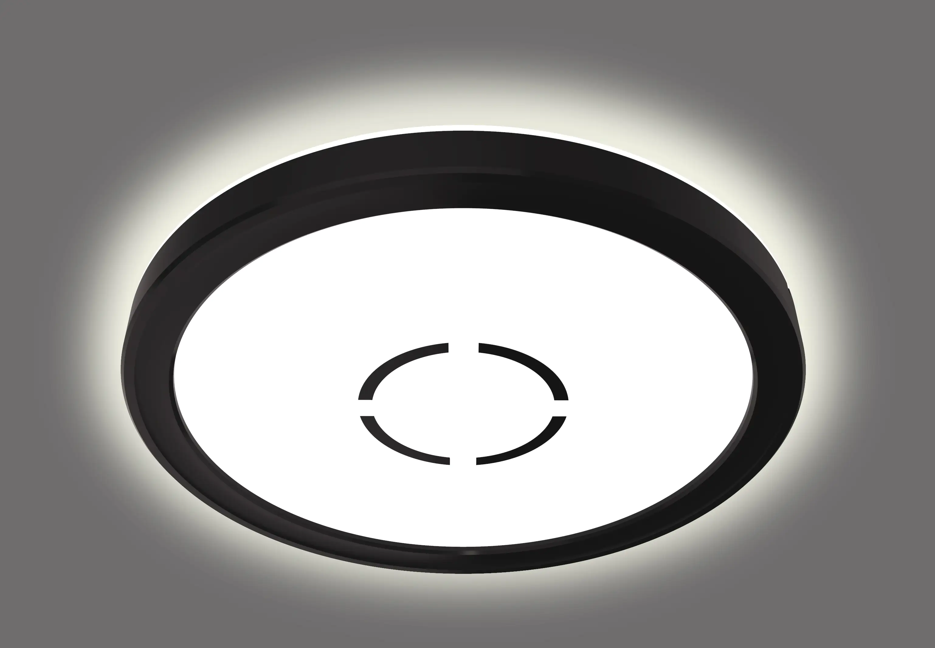 Briloner Slim LED Panel Free schwarz Ø 19 cm mit Backlight-Effekt