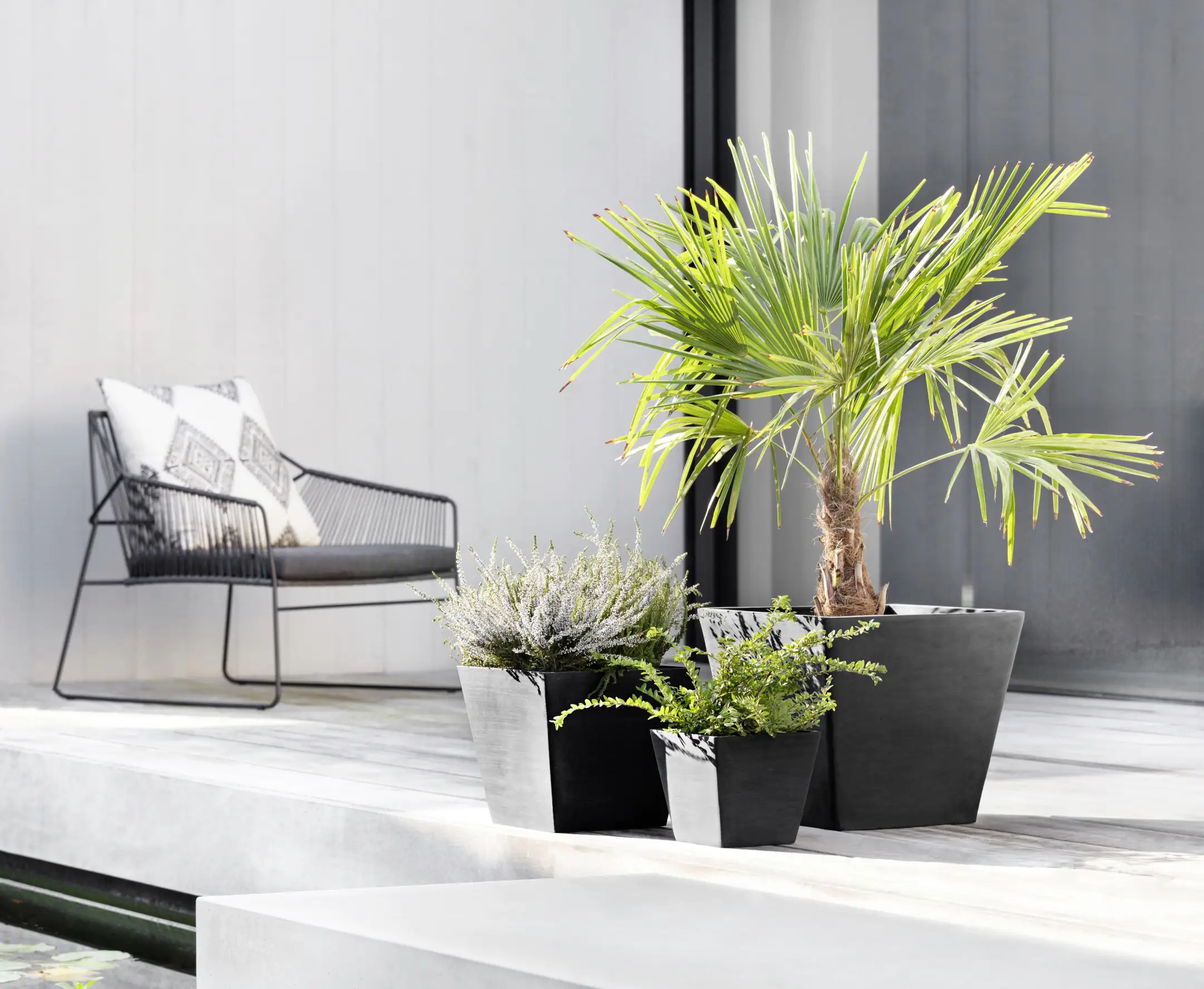 Ecopots Pflanztopf Rotterdam 30 x 30 x 30 cm dunkelgrau