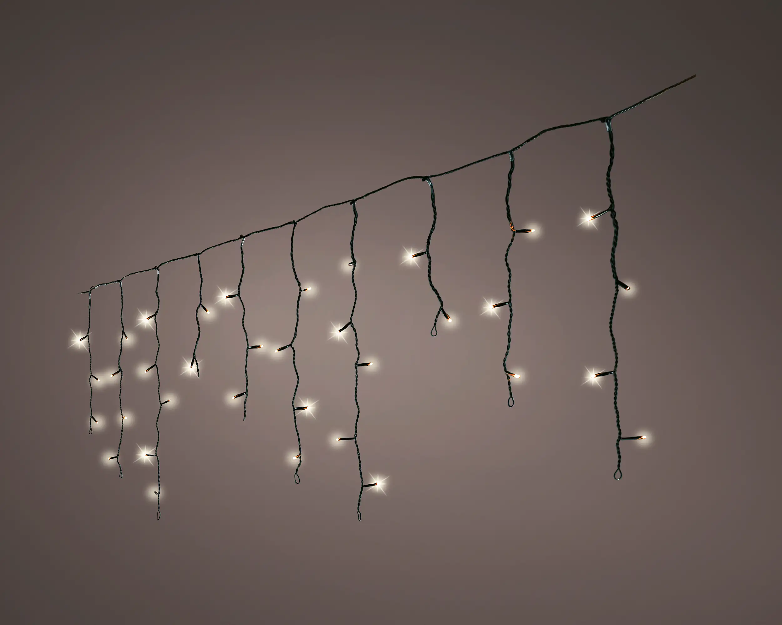 Kaemingk LED Lichtervorhang Icicle Lights mit 119 Lichter 500 cm , schwarz