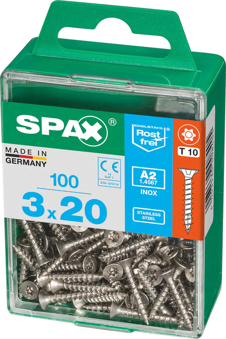 Spax Universalschrauben 3.0 x 20 mm TX 10 Senkkopf - 100 Stk.