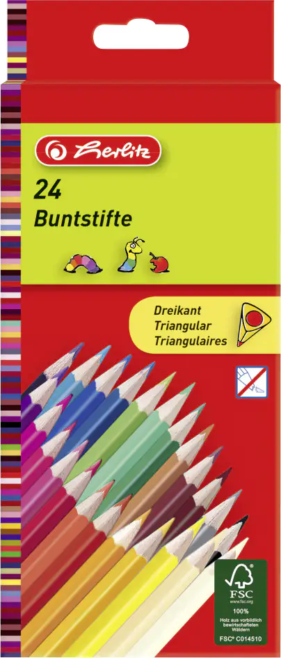 herlitz Dreikantbuntstifte lackiert 24er Set