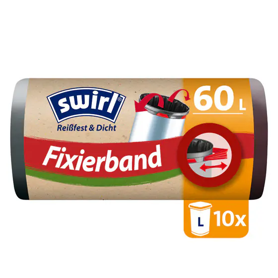 Swirl® 60 l Fixierband-Müllbeutel Reißfest & Dicht