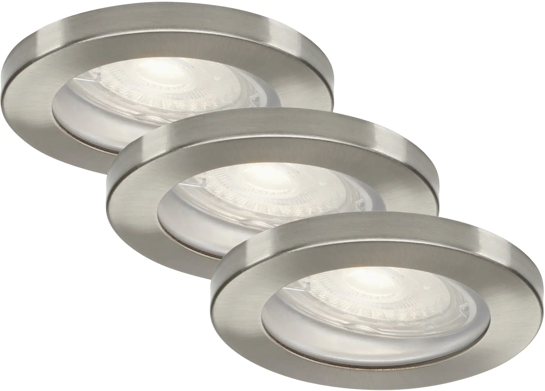 Di-Ka LED Einbauleuchte Kowali 3er Set nickel-matt Ø 8,5 cm 4,7W, warmweiß