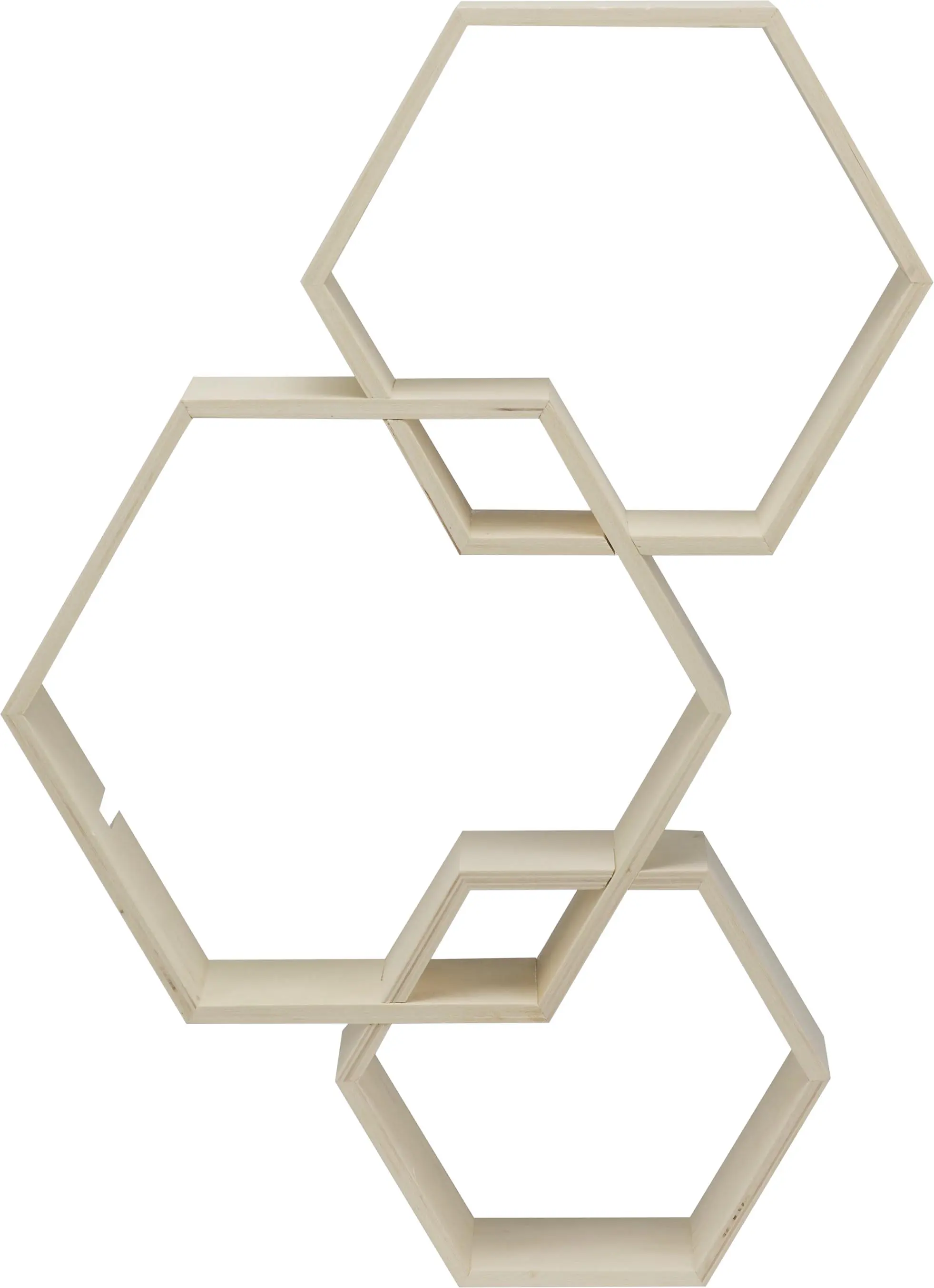 Glorex Design-Rahmen Holz Sechseck 3 Stück