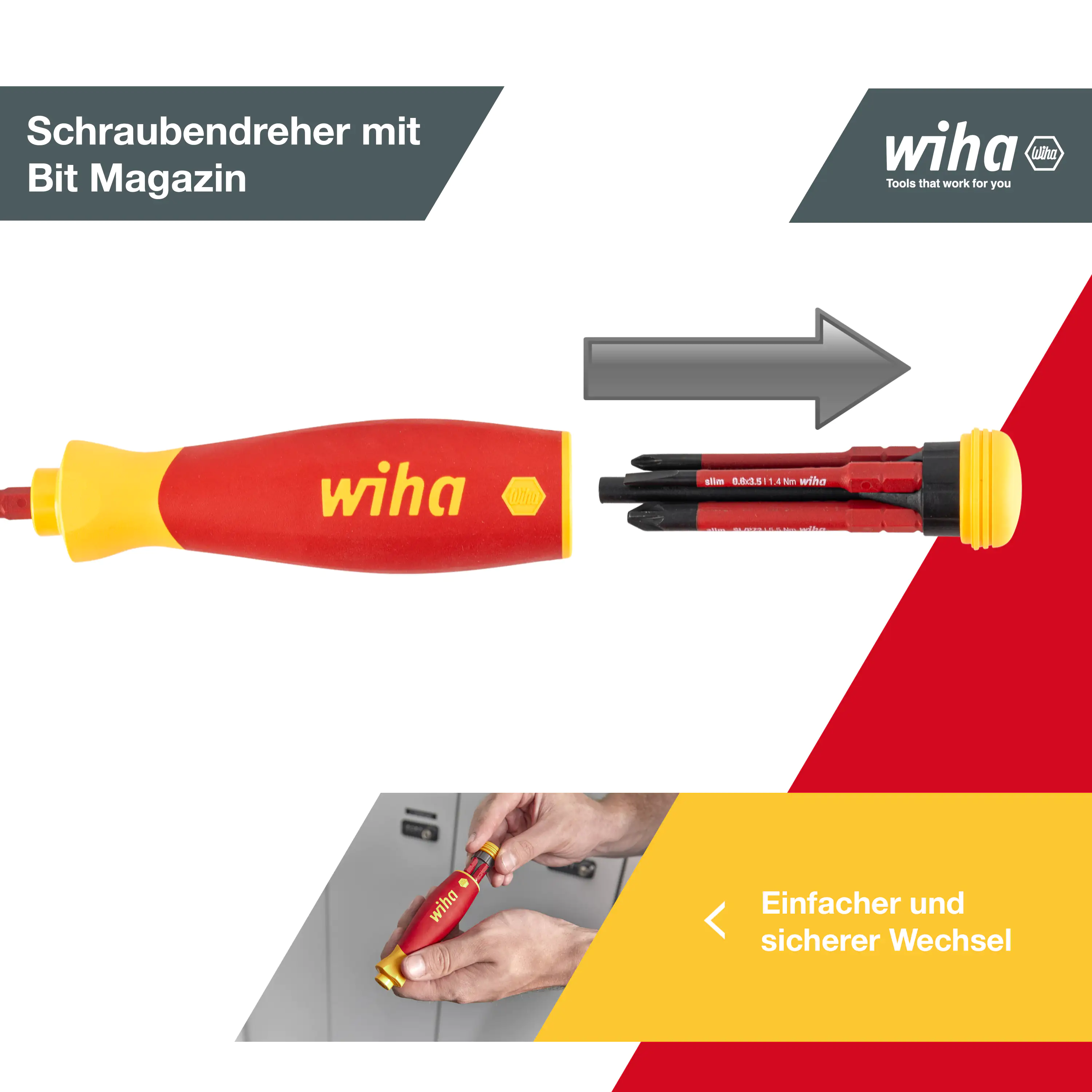 Wiha Schraubendreher Set gemischt PocketMax electric 4-teilig mit verstaubarem Bit Set Wiha Schraubendreher Set gemischt PocketMax electric 4-teilig mit verstaubarem Bit Set