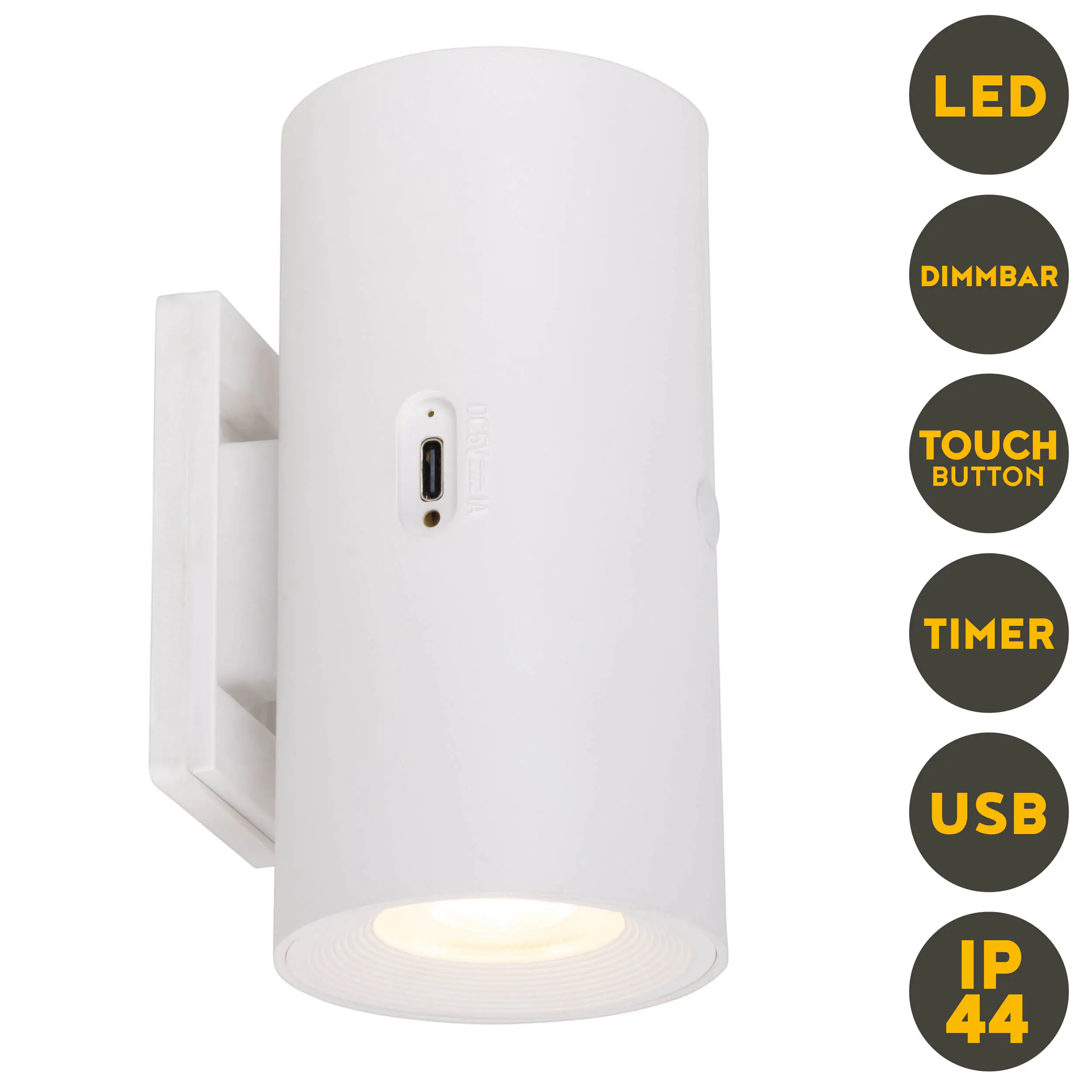 Light & More LED Akku-/Außenwandleuchte Bulk weiß 