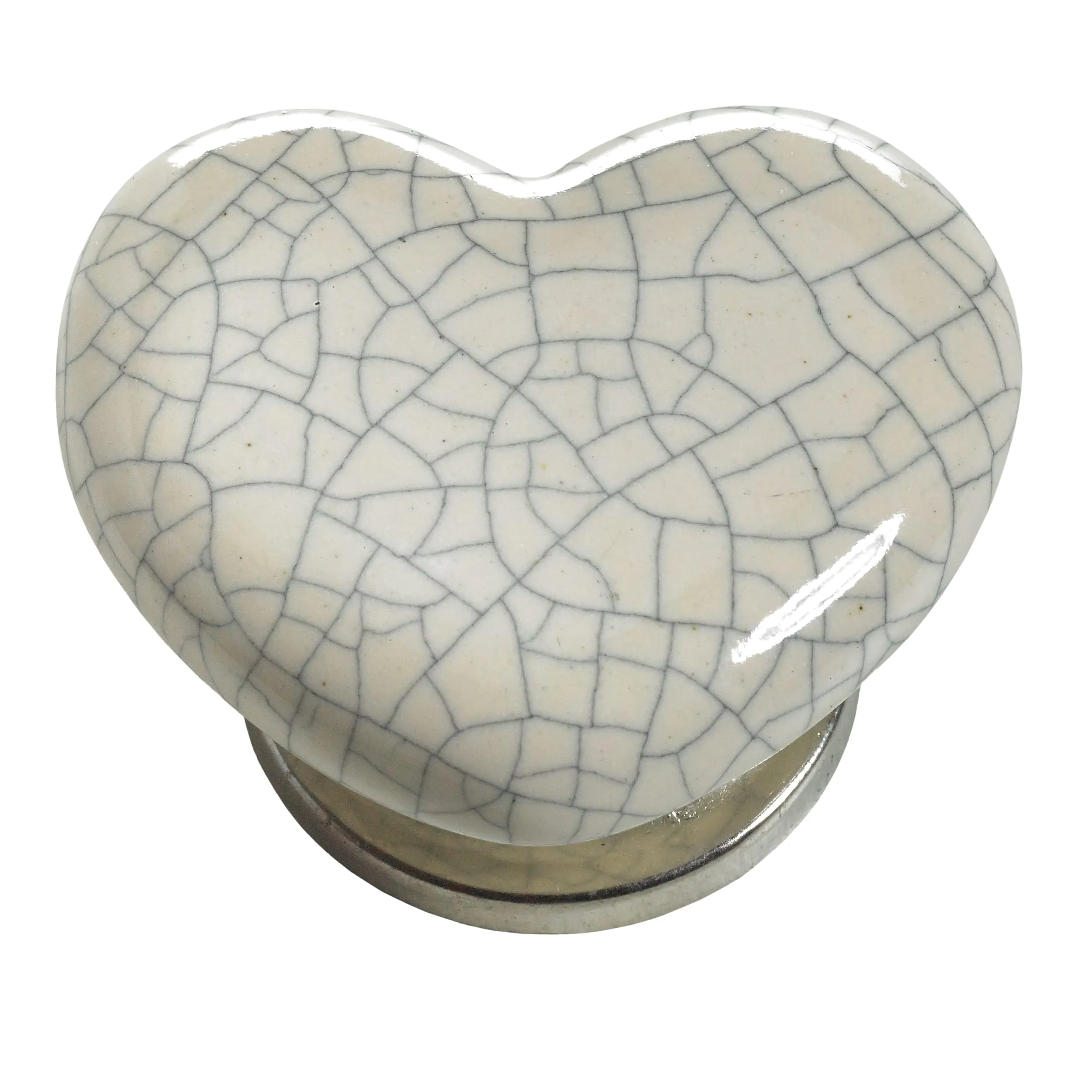 Hettich Möbelknopf Keramik weiß herzförmig 38,0 x 45,0 mm - 1 Stück