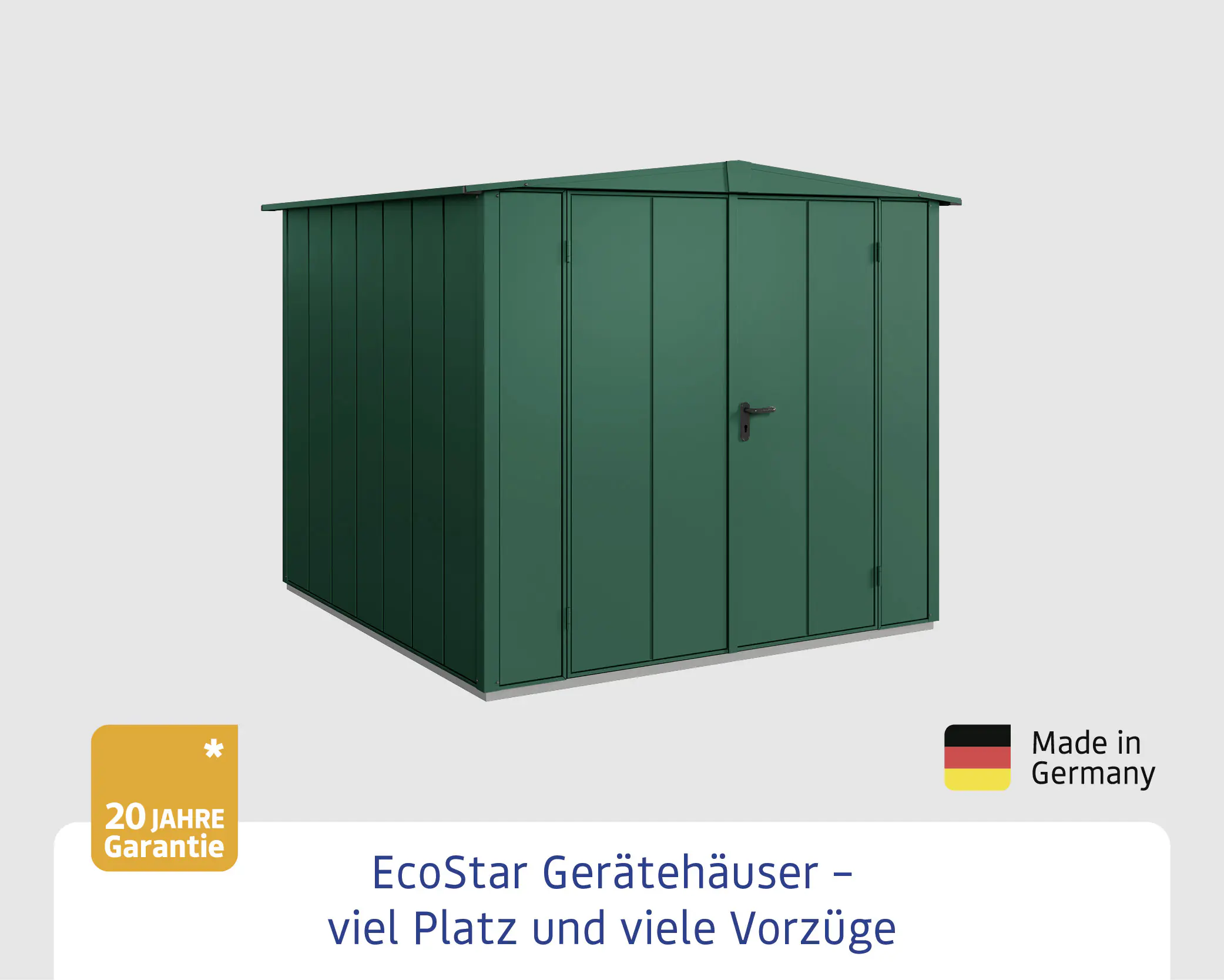 EcoStar Gerätehaus Elegant-S Typ 2 258,8 x 247,7 x 216 cm moosgrün