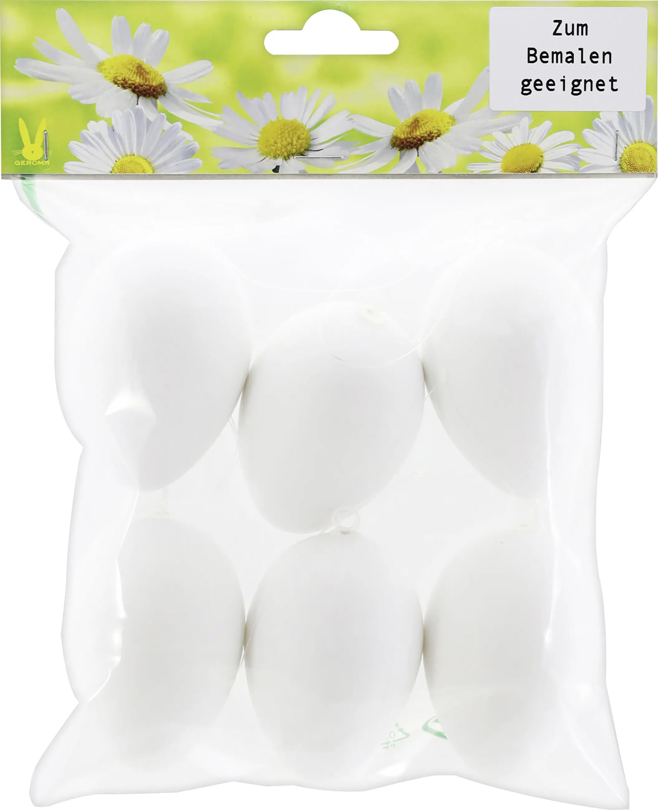 Dekoeier zum Basteln Kunststoff weiß 6 cm 6 Stück