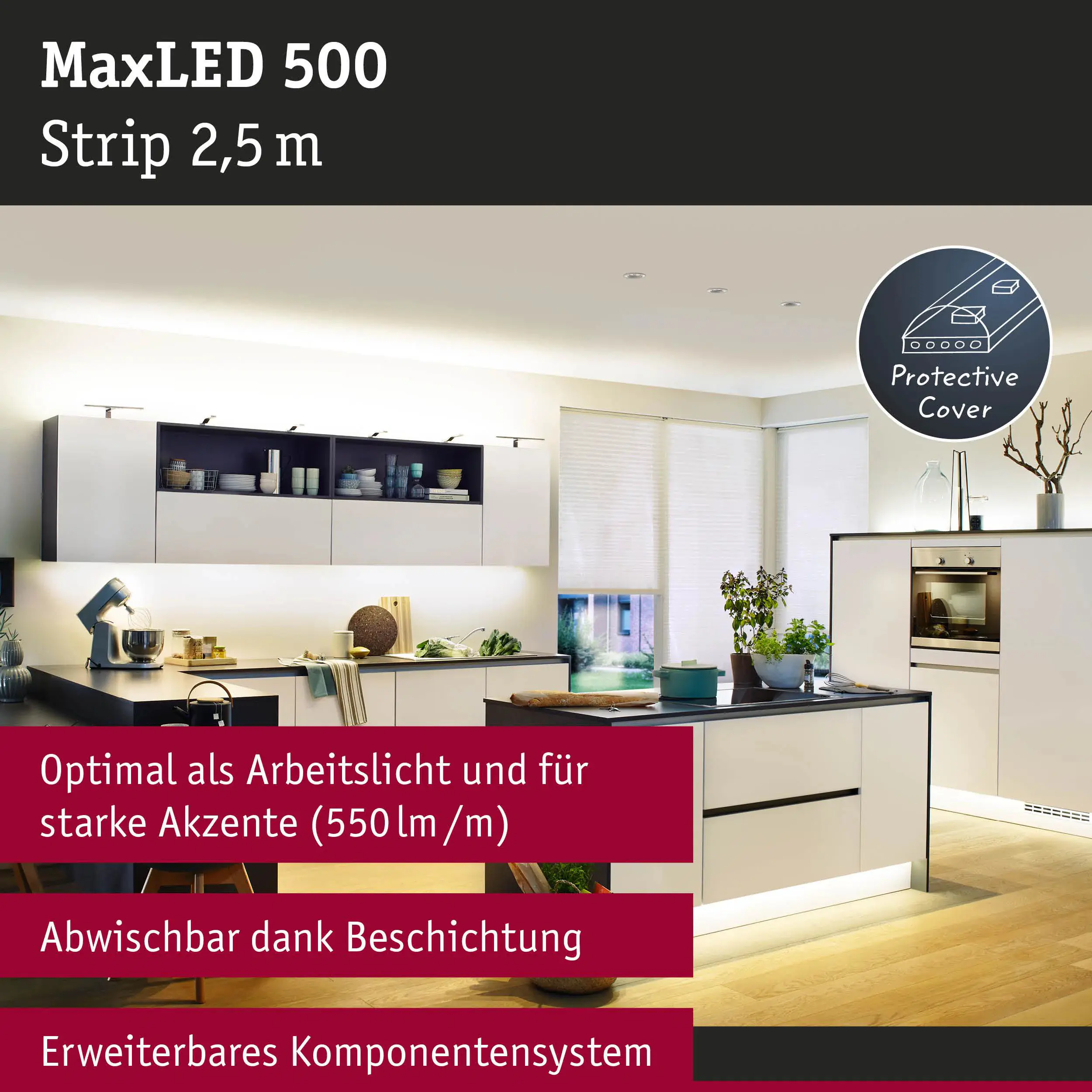 Paulmann LED-Streifen MaxLED 2,5 m 15 W warmweiß silber dimmbar