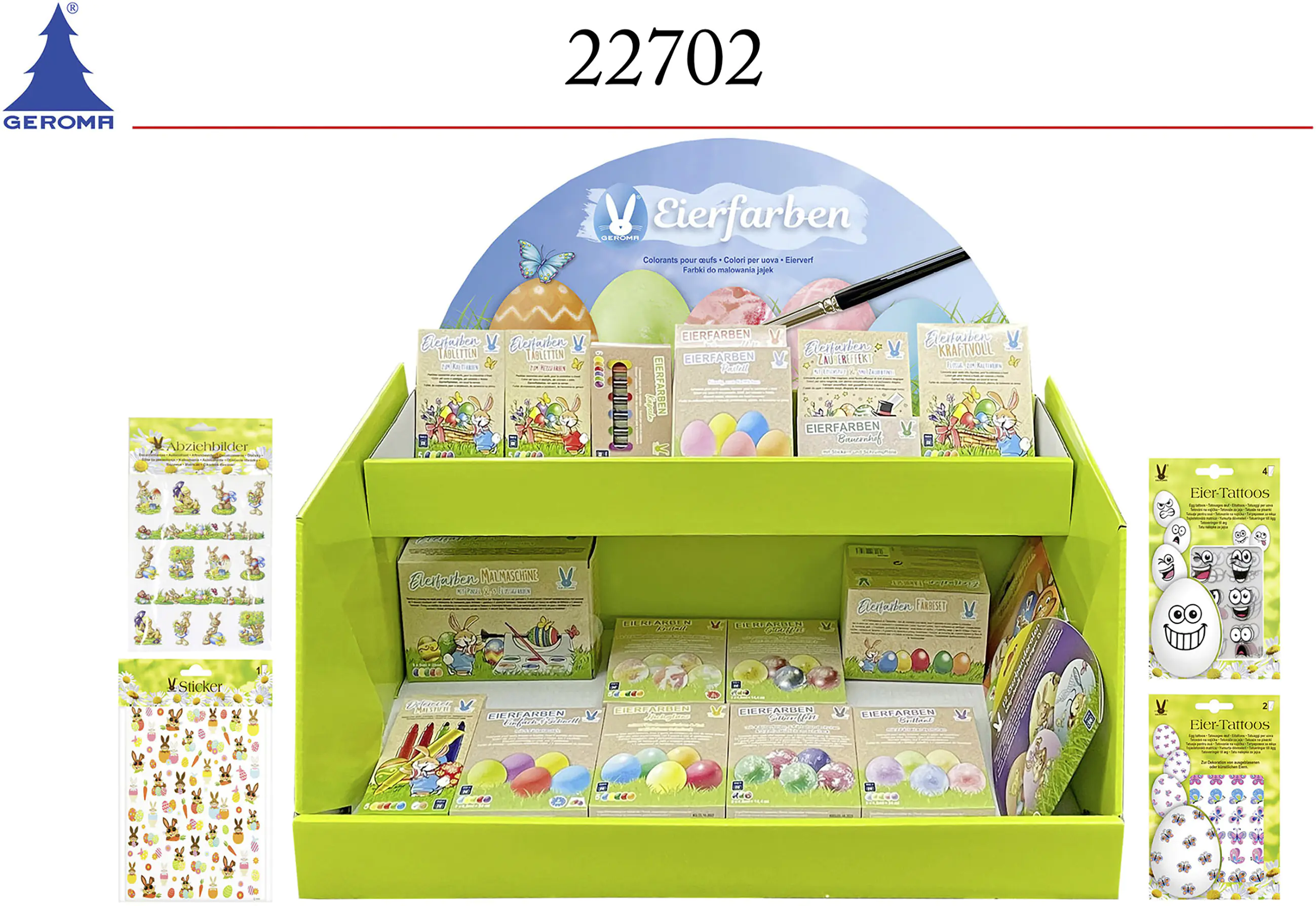 Eierfarben Flüssig mit Bauernhofdeko Motivaufkleber Schrumpffolien