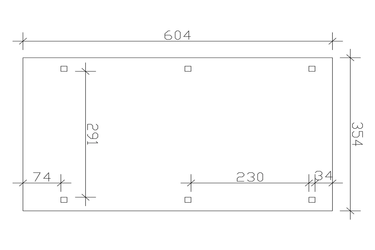 SKAN HOLZ Carport Emsland 354 x 604 cm mit Aluminiumdach
