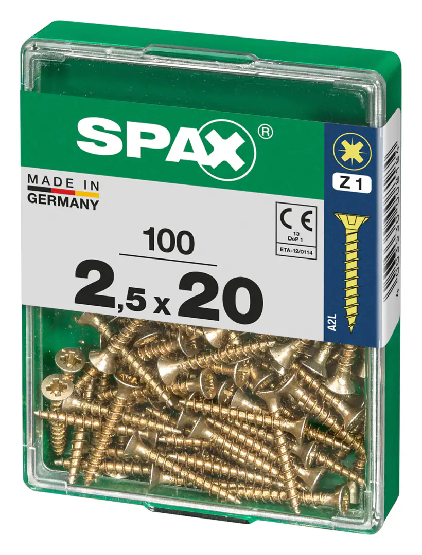 Spax Universalschrauben 2.5 x 20 mm PZ 1 - 100 Stk.