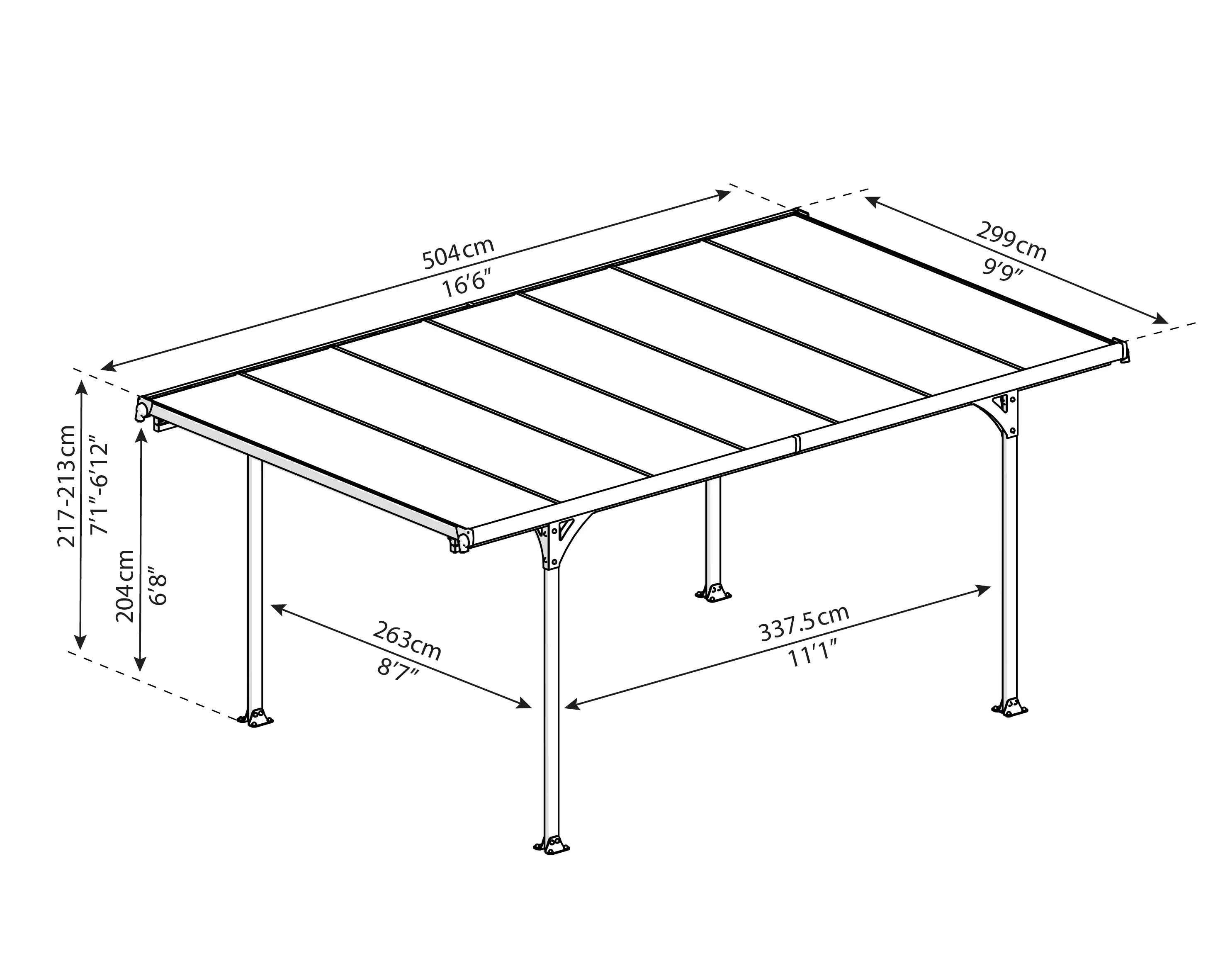 Canopia Carport Verona 5000 Grau Alu 504 x 299 cm Canopia Carport Verona 5000 Grau Alu 504 x 299 cm