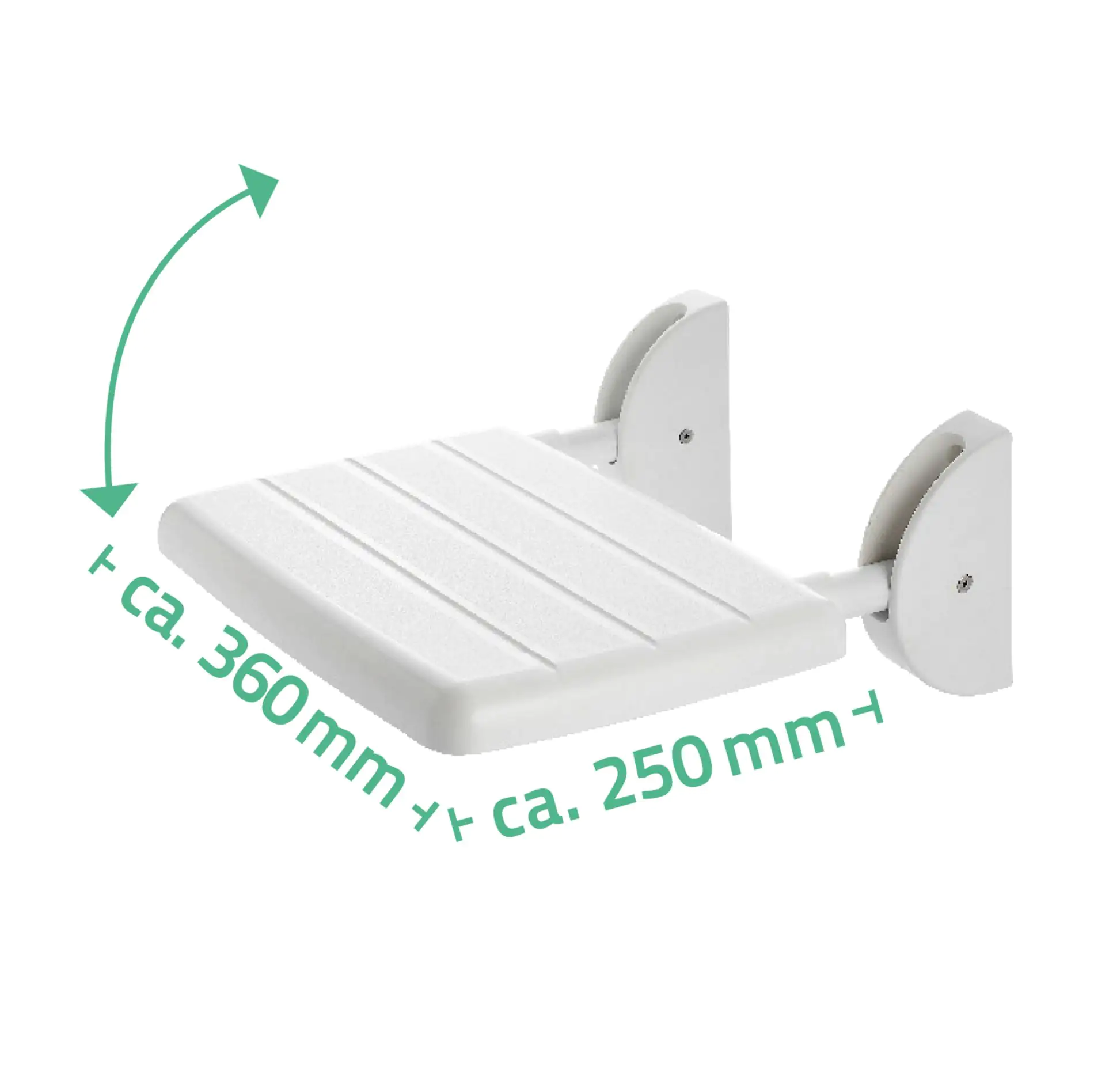 4006956120850_1 Ridder Duschklappsitz Max weiß Sitzfläche 36 x 25 cm Belastbar bis maximal 125 kg