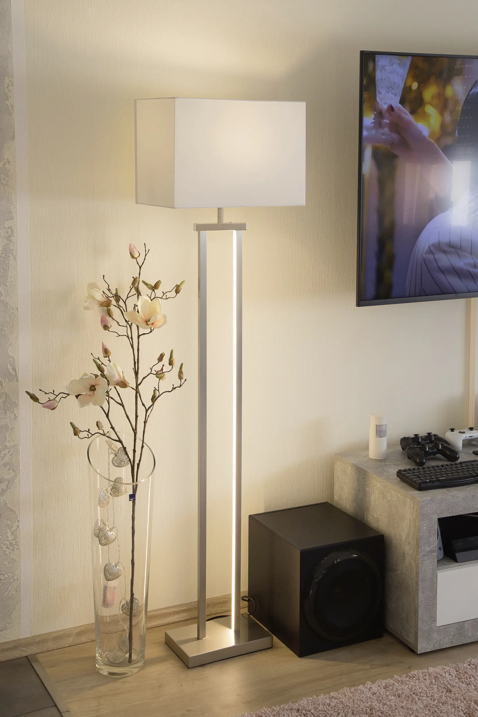 Globo Stehleuchte Sydney 153 cm nickel matt